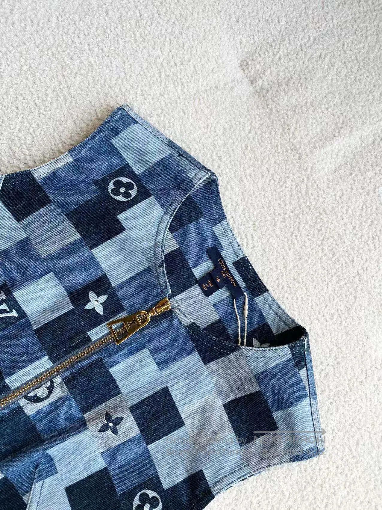 Louis Vuitton Louis Vuitton Denim old flower full of printed dress| Size XS / US 0-2 / IT 36-38 - 4 Thumbnail