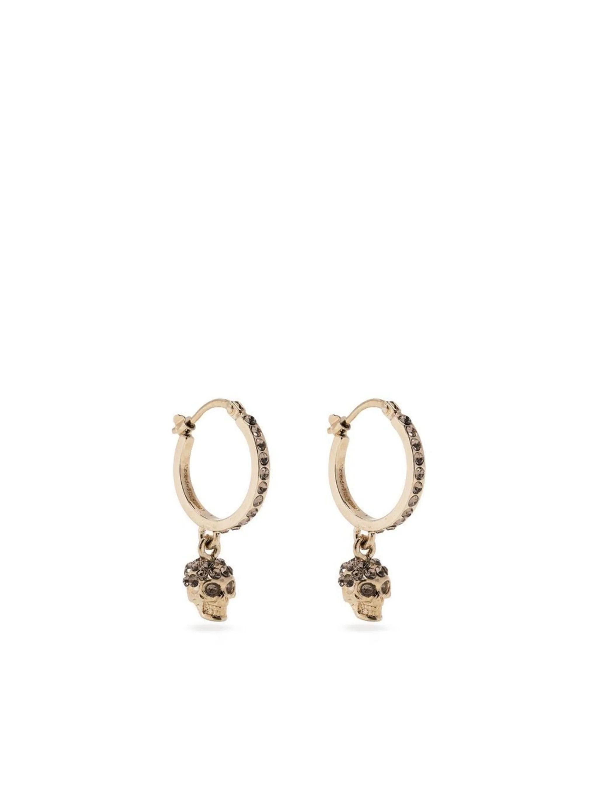 Alexander McQueen o1s22i1n1024 Size: OS / Skull Hoop Earrings in Gold Size ONE SIZE - 1 Thumbnail