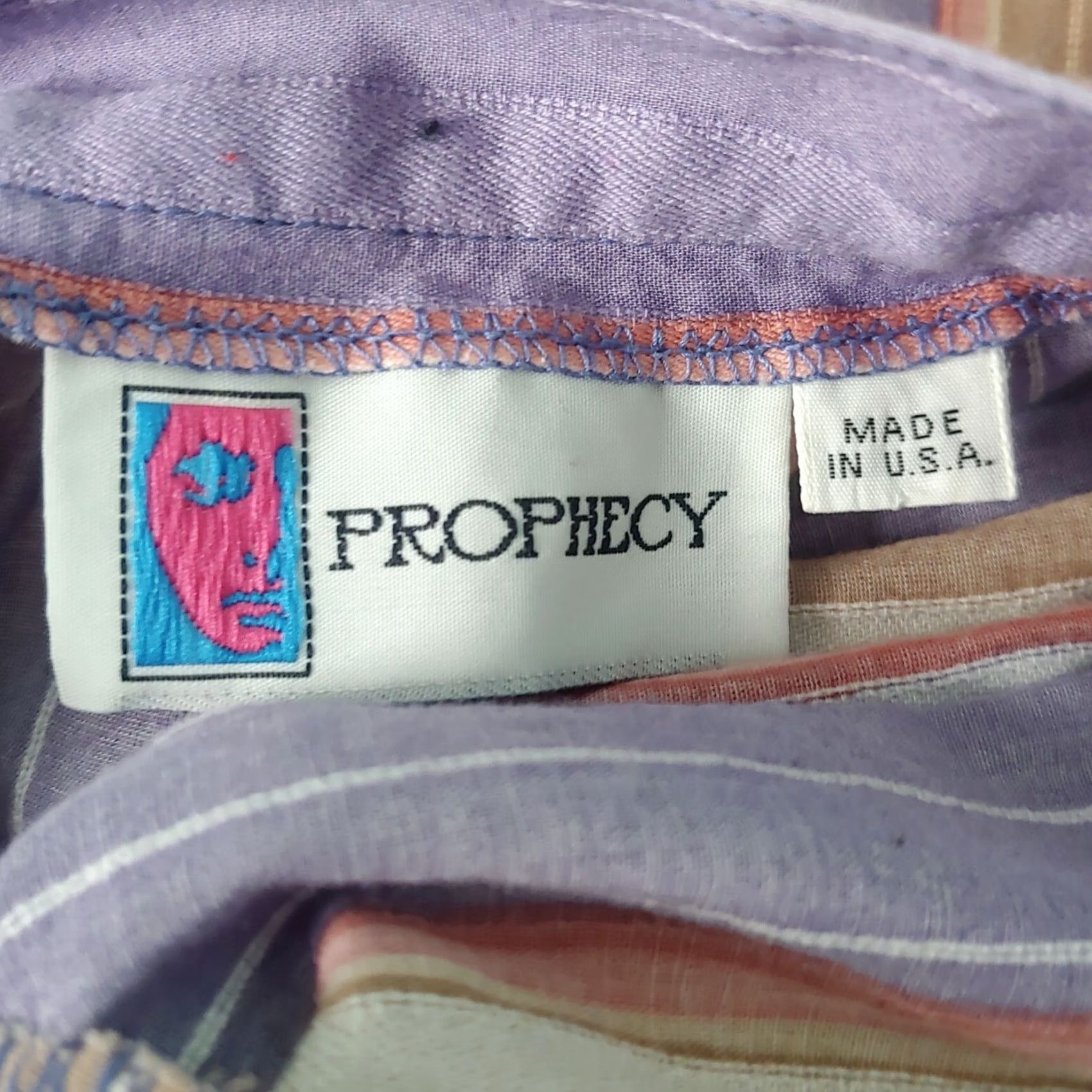 Pinko VINTAGE Prophecy Skirt Midi Women 12 Purple Tan Pink Stripe Cotton Woven A-Line Button Pocketed USA Size 34" / US 12 / IT 48 - 6 Thumbnail