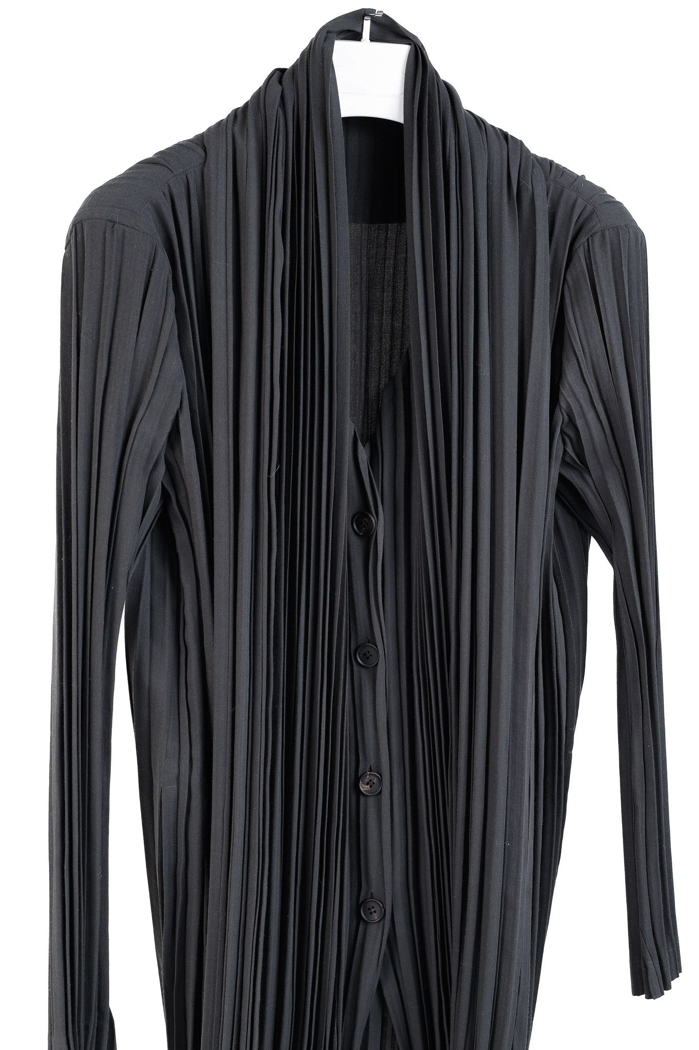 Issey Miyake Issey Miyake Archival Rare Pleated Scarf Button Duster Size L / US 10 / IT 46 - 3 Thumbnail