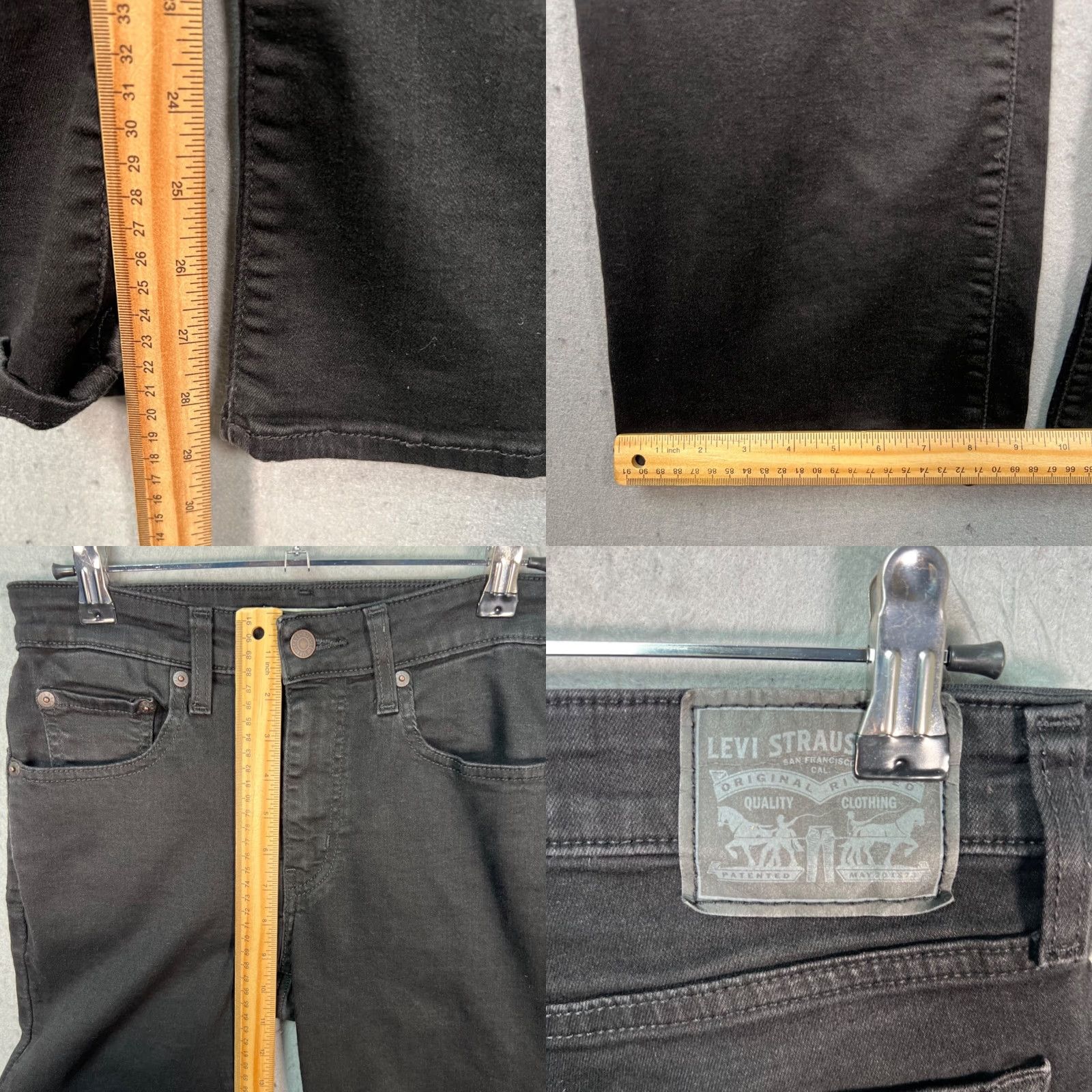 Levi's Levi's 726 Flare Jeans Womens Size 27 Black Denim Stretch High Rise 5-Pocket Denim Cotton Blend Regular Inseam 30in Dark Wash Leather/Logo Accent N/A Size 27" / US 4 / IT 40 - 8 Thumbnail