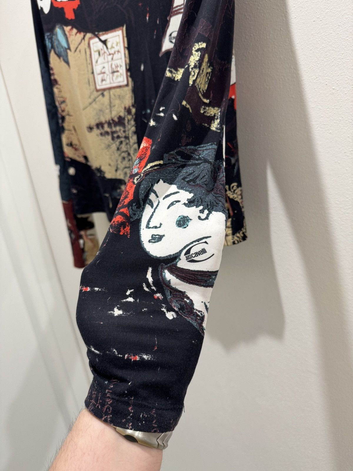 Japanese Brand × Just Cavalli × Vintage Vintage Rare Just Roberto Cavalli Geisha print blouse long Size L / US 10 / IT 46 - 7 Thumbnail