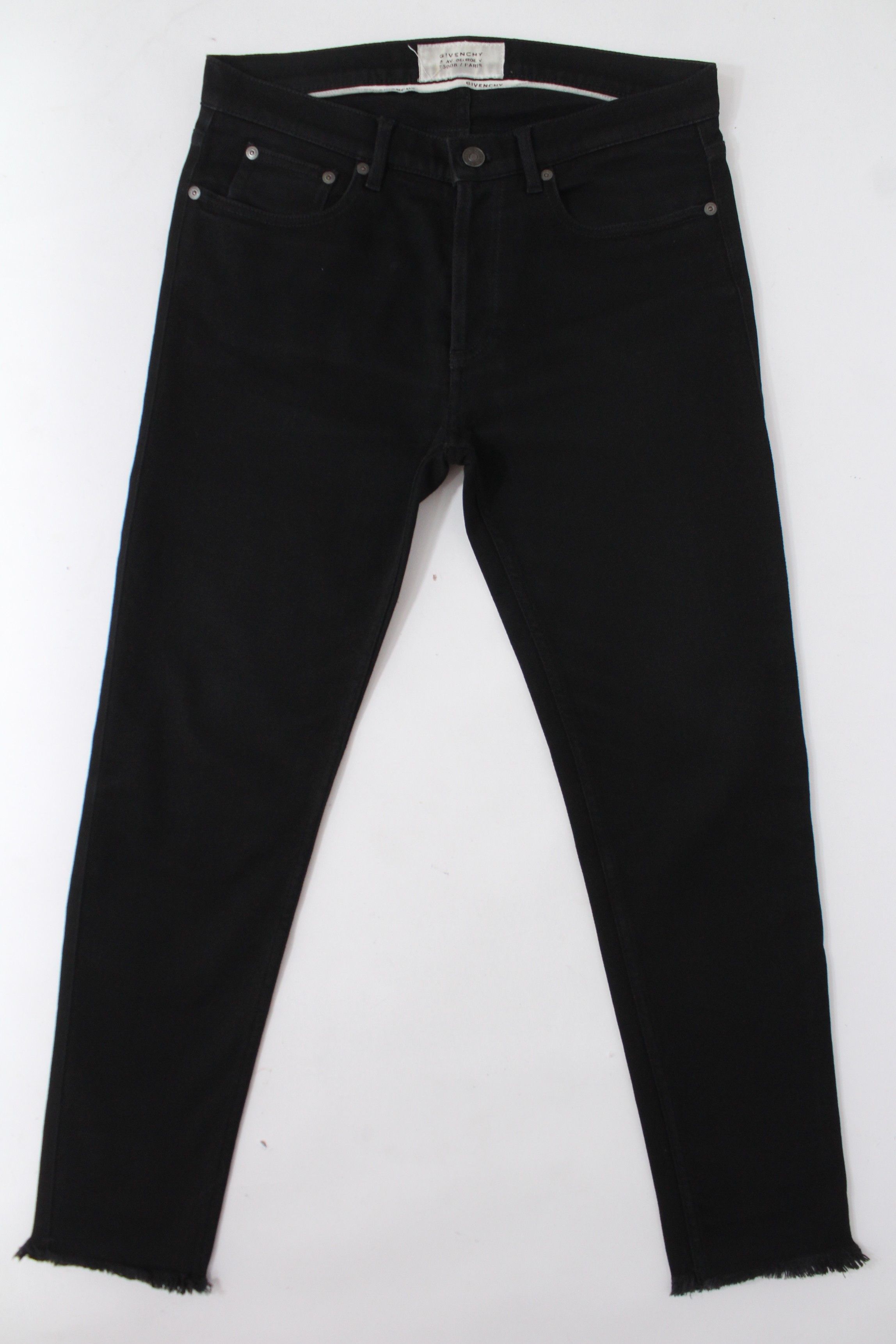 Givenchy Givenchy Black Slim Fit Jeans with Raw Hem Detail Size US 29 - 2 Thumbnail