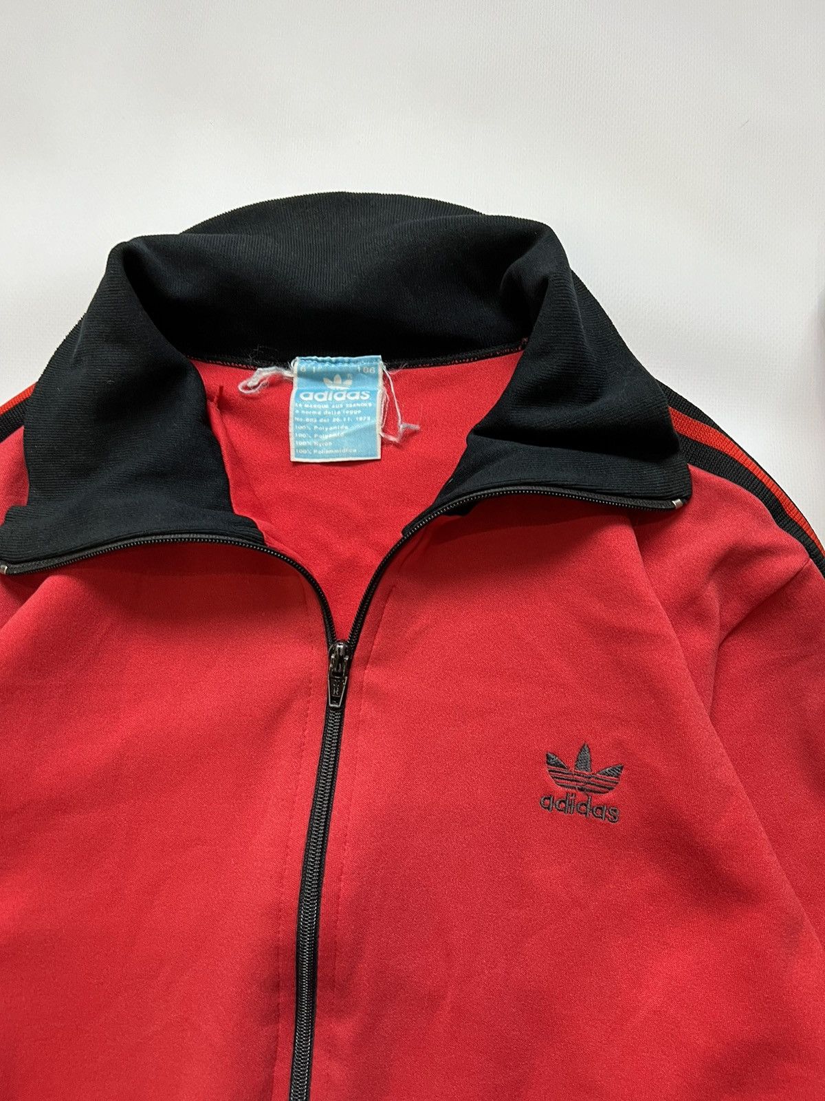Vintage 80'S adidas track jacket, men's XL size unclear red type Vintage Second Hand