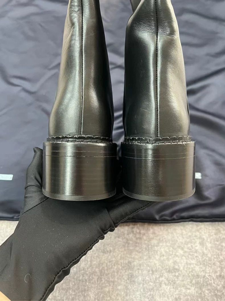 Prada Prada Leather Long Boots for Women Size 37 -2505 Size US 6.5 / IT 36.5 - 6 Thumbnail