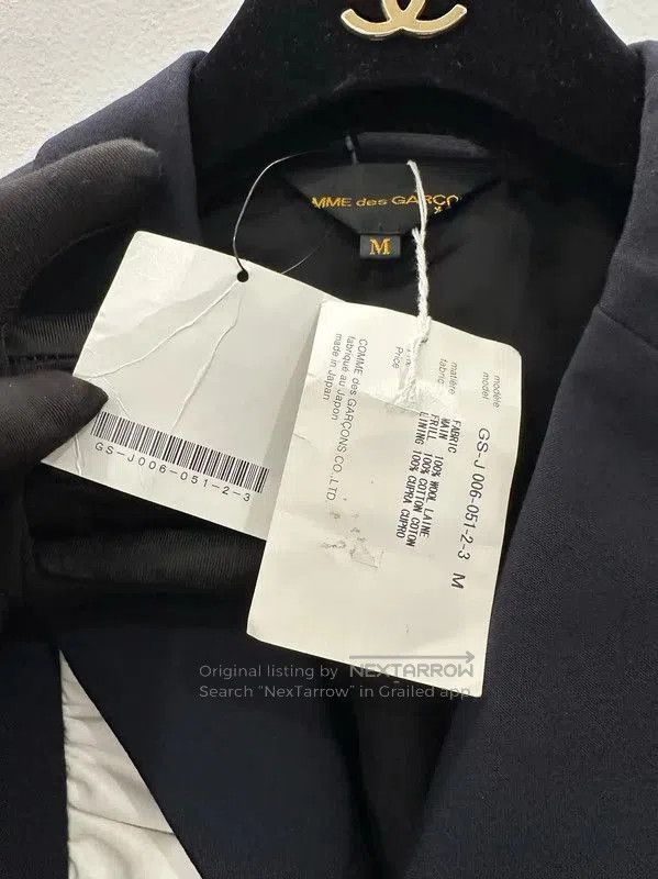 Comme des Garcons COMME des GARÇONS Dark Blue Wool Women's Jacket . Size M / US 6-8 / IT 42-44 - 3 Thumbnail
