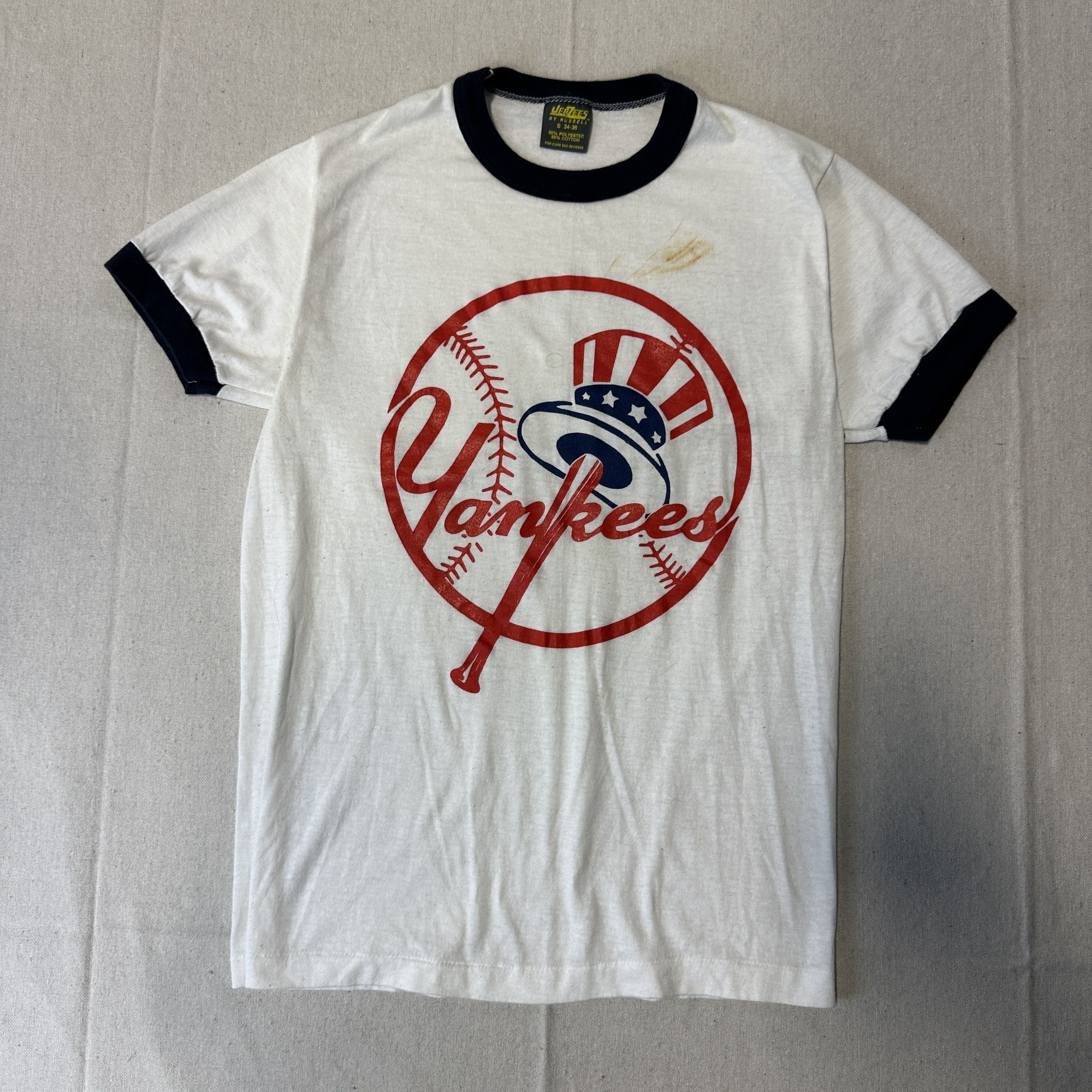 Jerzees Vintage Jerzees Yankees Ringer T-Shirt Size S 80s Size US S / EU 44-46 / 1 - 1 Thumbnail
