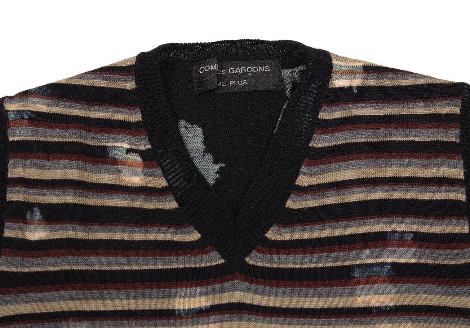 Comme des Garcons Homme Plus Bleached Stripe Knit Vest in Navy and Other Colors Size US M / EU 48-50 / 2 - 4 Thumbnail