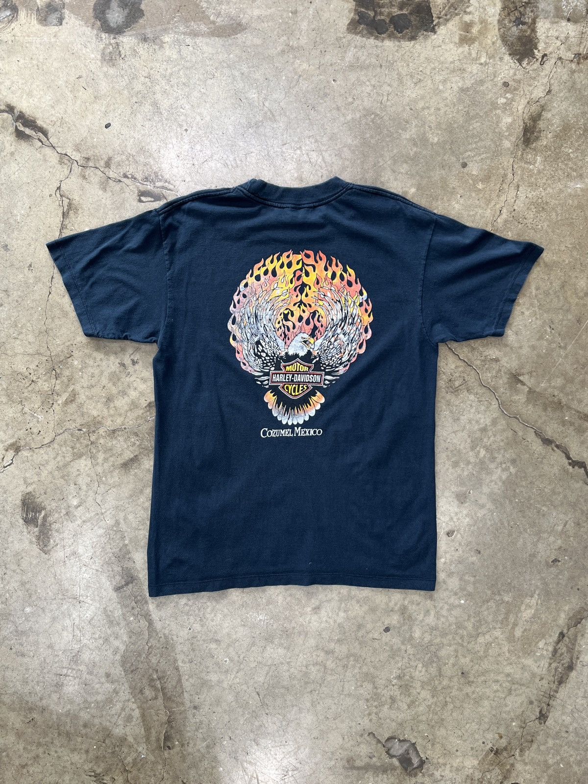 Harley Davidson Vintage Harley Davidson Cozumel Mexico Flame Eagle Tee Large Size US L / EU 52-54 / 3 - 2 Thumbnail