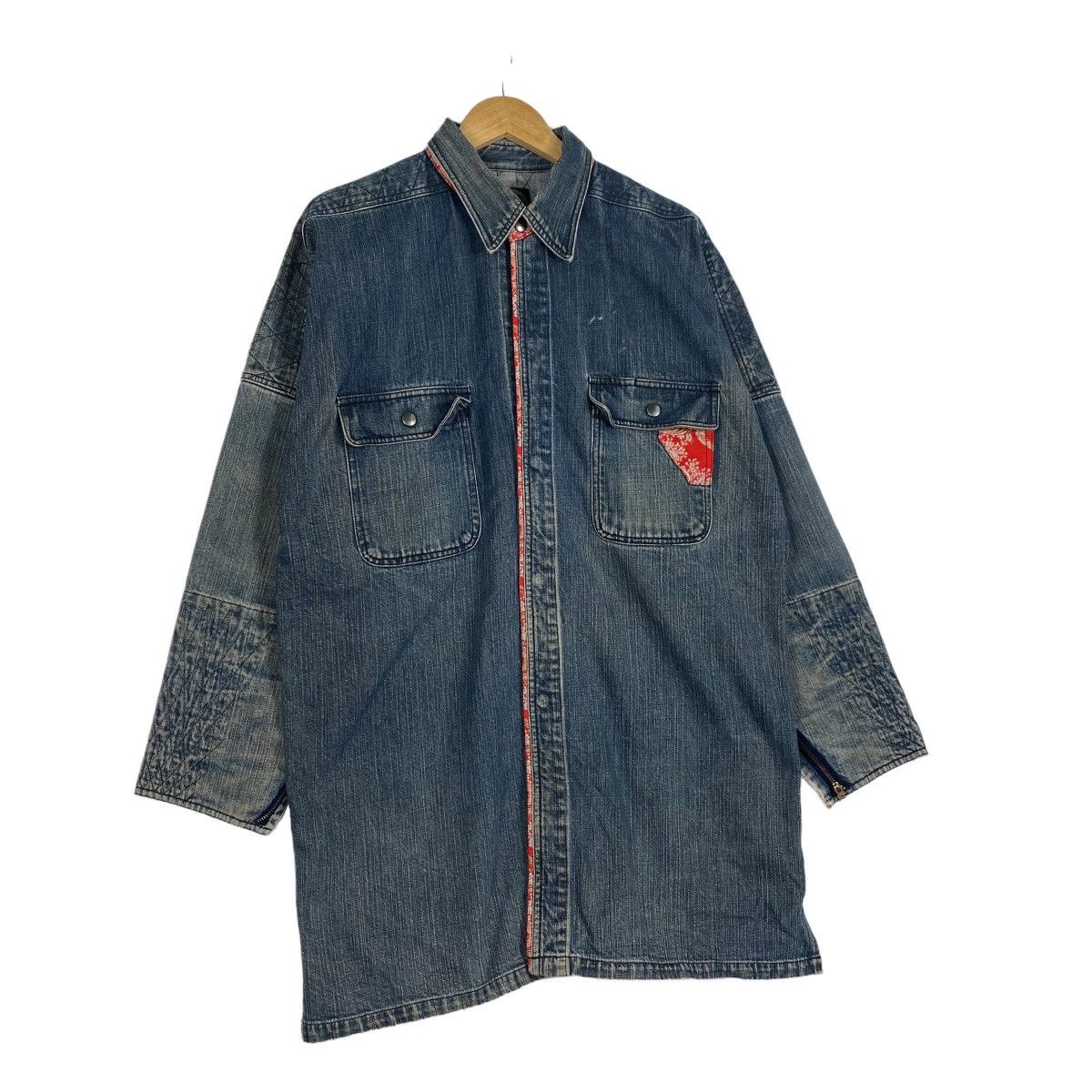 Japanese Brand Vitage denim patchwork japan jacket Size US L / EU 52-54 / 3 - 2 Thumbnail