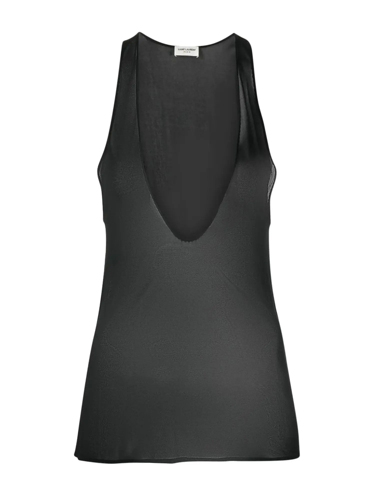 Saint Laurent Paris o1s1wg110225 765311 Cassandre Tank Top In Viscose in Black Size L / US 10 / IT 46 - 1 Preview
