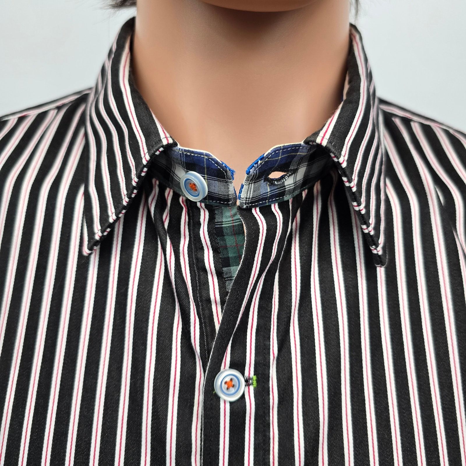 Robert Graham Robert Graham X Anniversary Shirt Flip Cuffs Stripe Tailored Size US XL / EU 56 / 4 - 4 Thumbnail