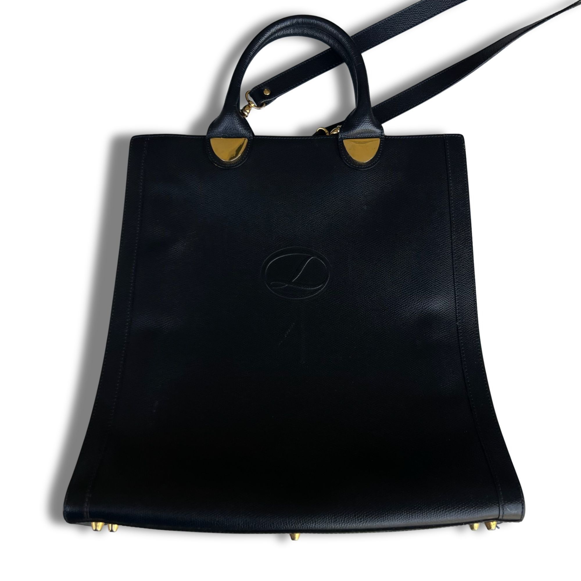 Other Lederer Black Leather Office Tote Bag With Gold-Tone Hardwar Size ONE SIZE - 4 Thumbnail