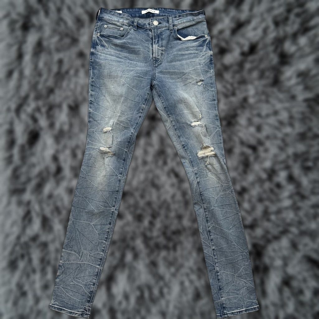 Pacsun Pacsun Stacked Skinny Jeans Mens 32x32 Blue Distressed Stretch Denim Pants Size US 32 / EU 48 - 1 Thumbnail