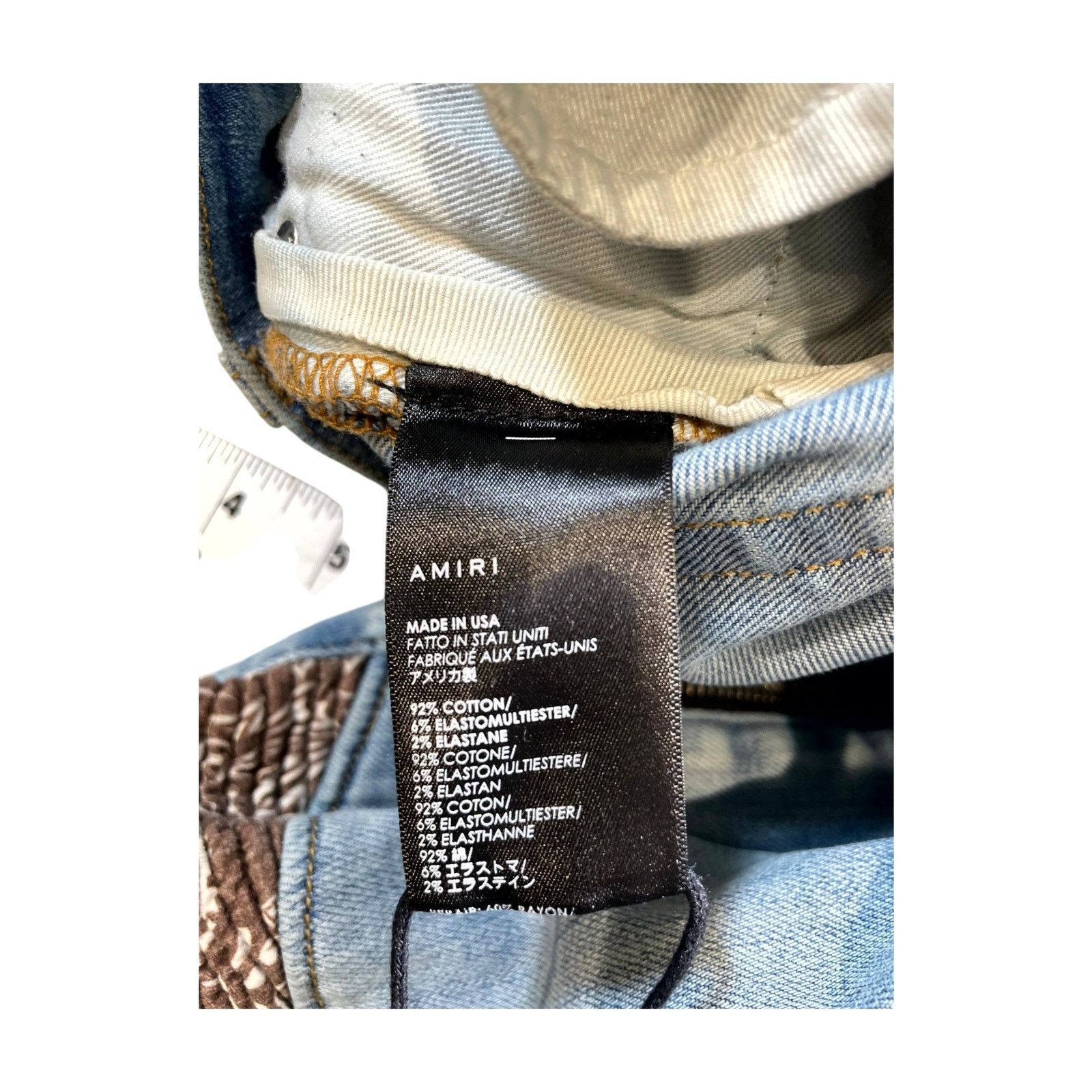 Amiri Amiri "MX2 Paisley Patch" Light Wash & Brown Jeans Size US 38 / EU 54 - 5 Thumbnail