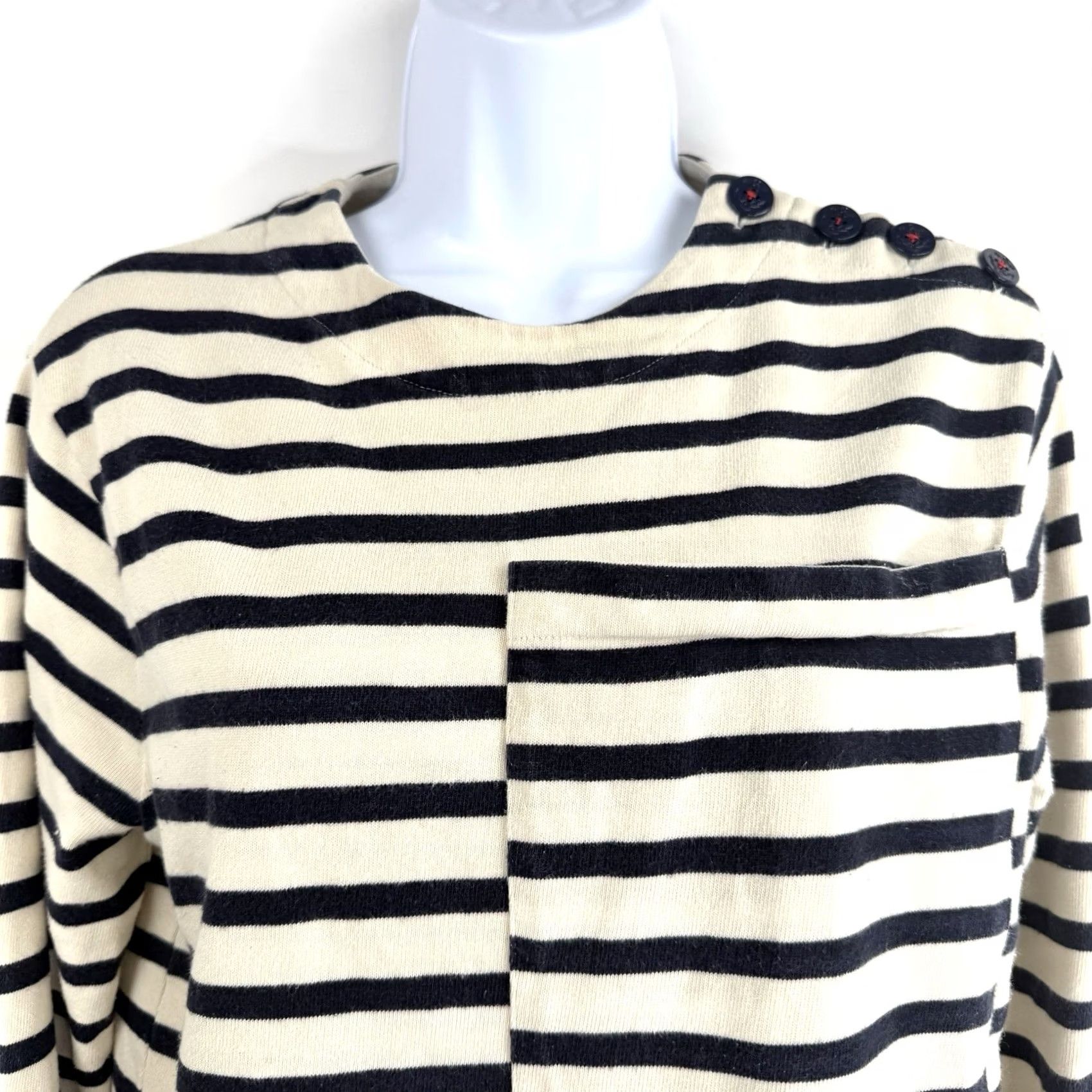Joseph JOSEPH Womens Small Long Sleeve T Shirt Breton Tee Striped Cotton Boatneck Size S / US 4 / IT 40 - 2 Thumbnail