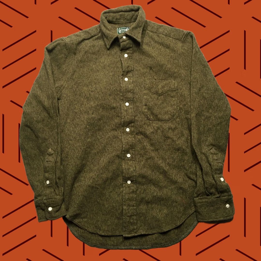 Vintage Gitman Bros Shirt Mens Small S Green Herringbone Long Sleeve Button Up USA Made Size US S / EU 44-46 / 1 - 1 Thumbnail