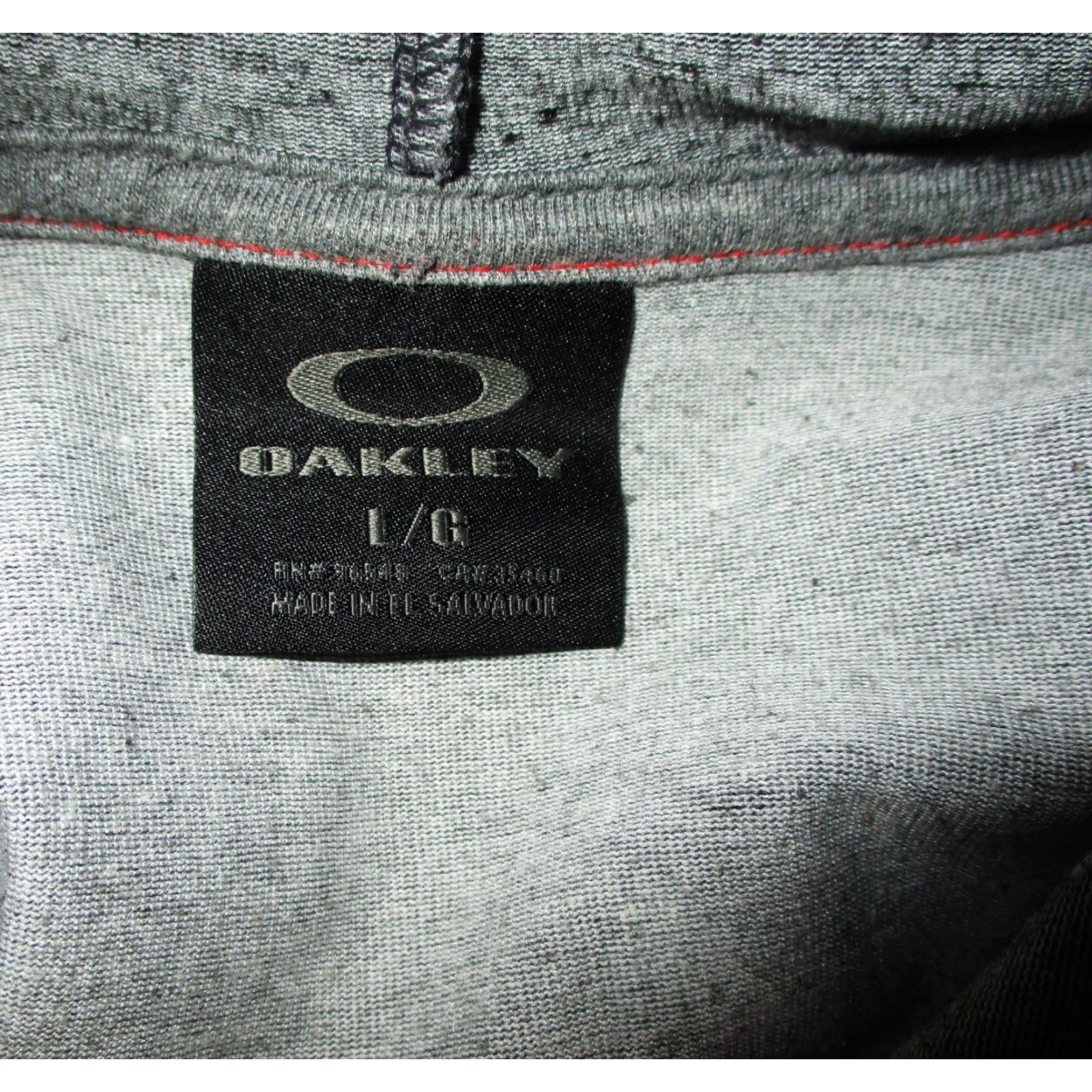 Oakley OAKLEY Hoodie Men's L Gray Long Sleeve V-Neck Drawstring Size US L / EU 52-54 / 3 - 7 Thumbnail