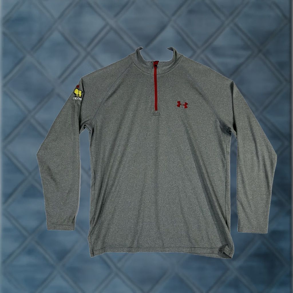 Under Armour Under Armour HeatGear Pullover 1/4 Zip Shirt Mens M Gray Long Sleeve Mock Neck Activewear Cross Training Gym Running Golf Vas Cup Size US M / EU 48-50 / 2 - 1 Thumbnail