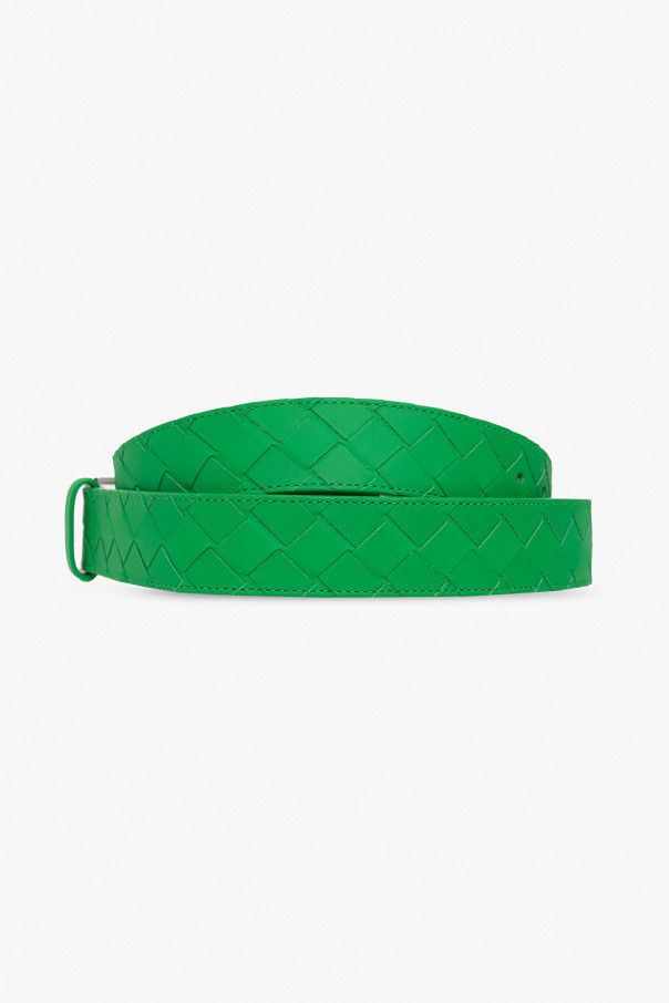 Bottega Veneta o1w1db10925 Size: 90 / Intrecciato Belt in Green Size 36 - 3 Thumbnail