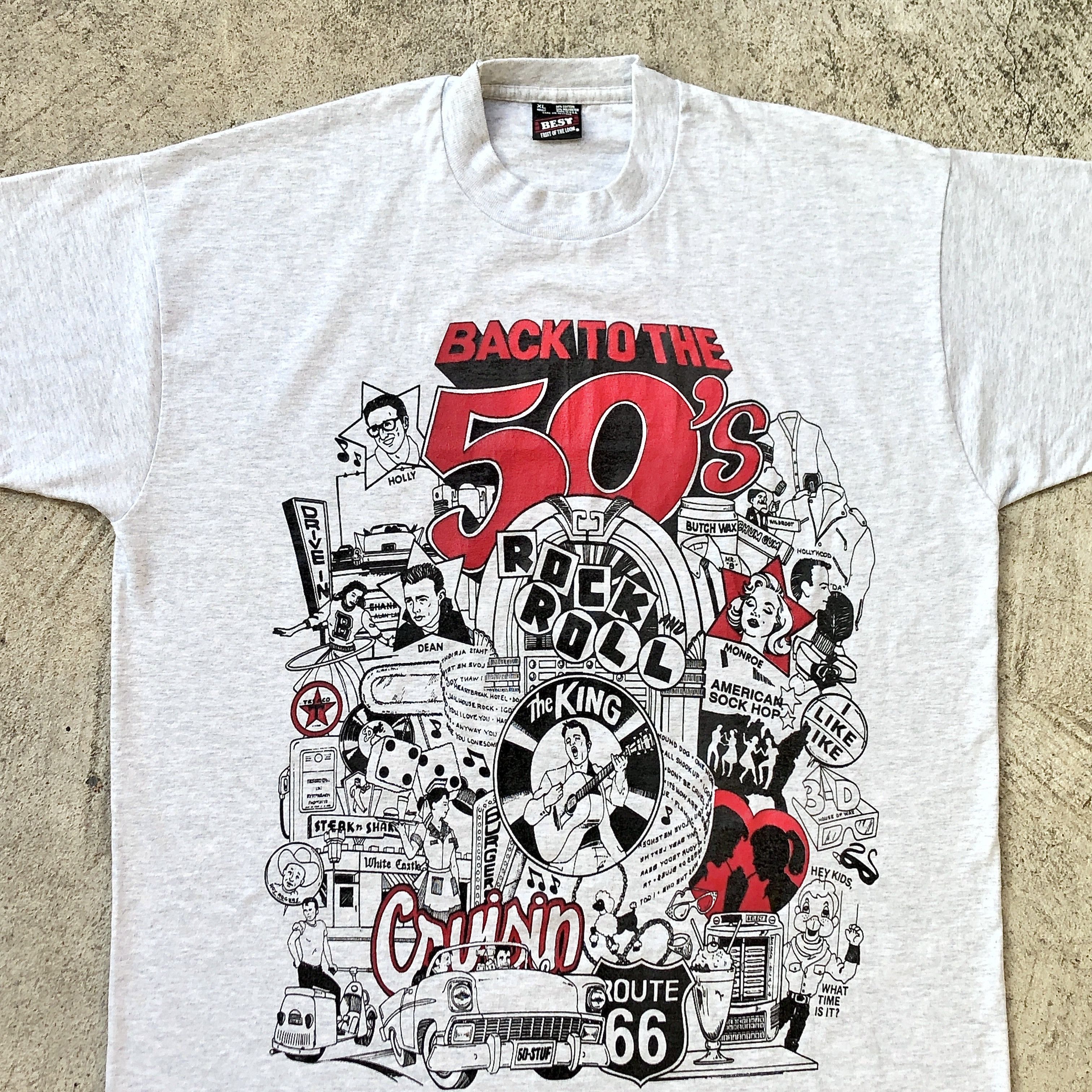 Vintage Vintage 80~90s Back to the 50s Rock & Roll tees XL Size US XL / EU 56 / 4 - 2 Thumbnail