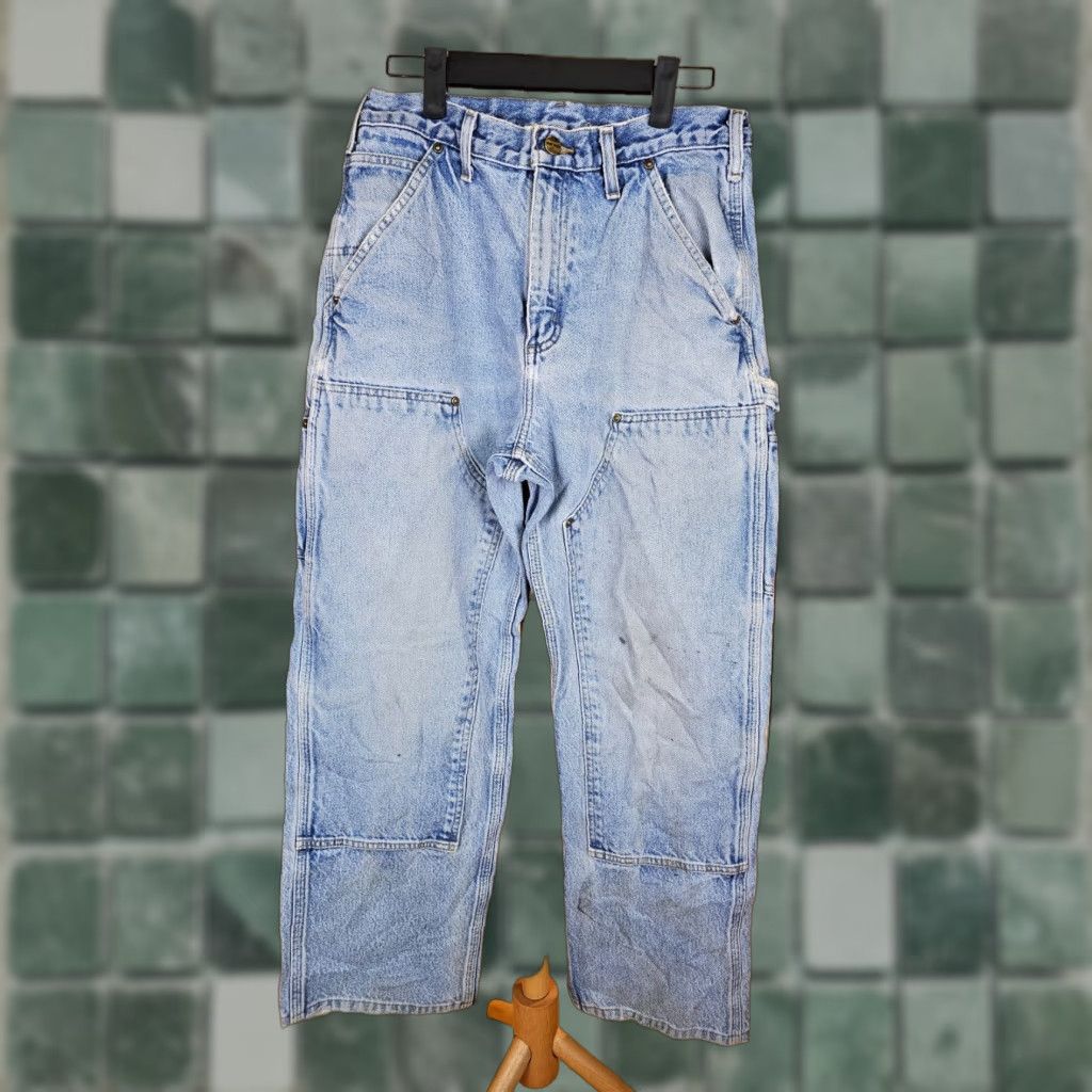 Carhartt VINTAGE Carhartt Denim Double Knees Work Jeans Pants TAG SIZE 30X30 08 Mens Carpenter Blue 90s Jeans Pants Women? Size US 30 / EU 46 - 1 Thumbnail