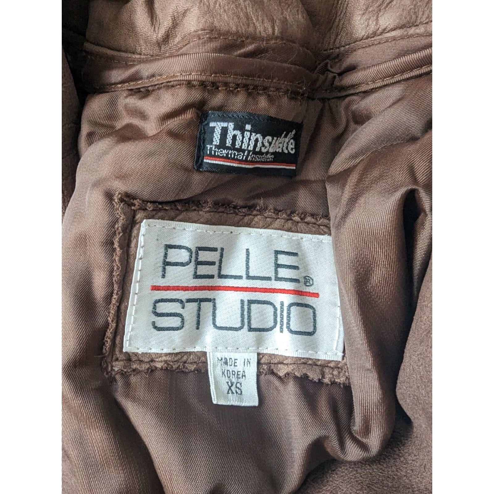 Vintage VINTAGE Leather Jacket Womens XS Brown Bomber Coat Thinsulate Jacket, Trench style Size XS / US 0-2 / IT 36-38 - 3 Thumbnail