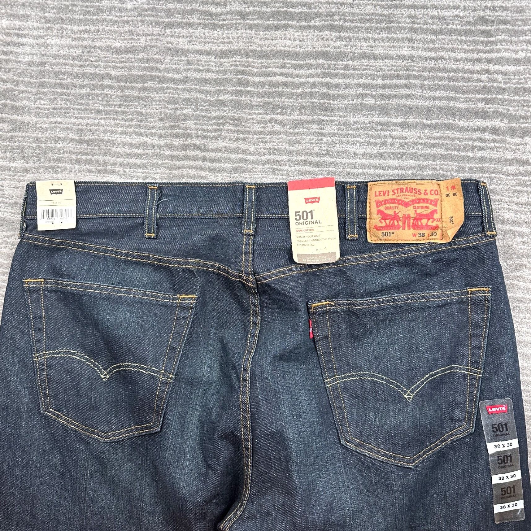 Levi's Levis 501 Jeans NEW Mens 38x30 Blue Denim Cotton Casual Adult Size US 38 / EU 54 - 3 Thumbnail