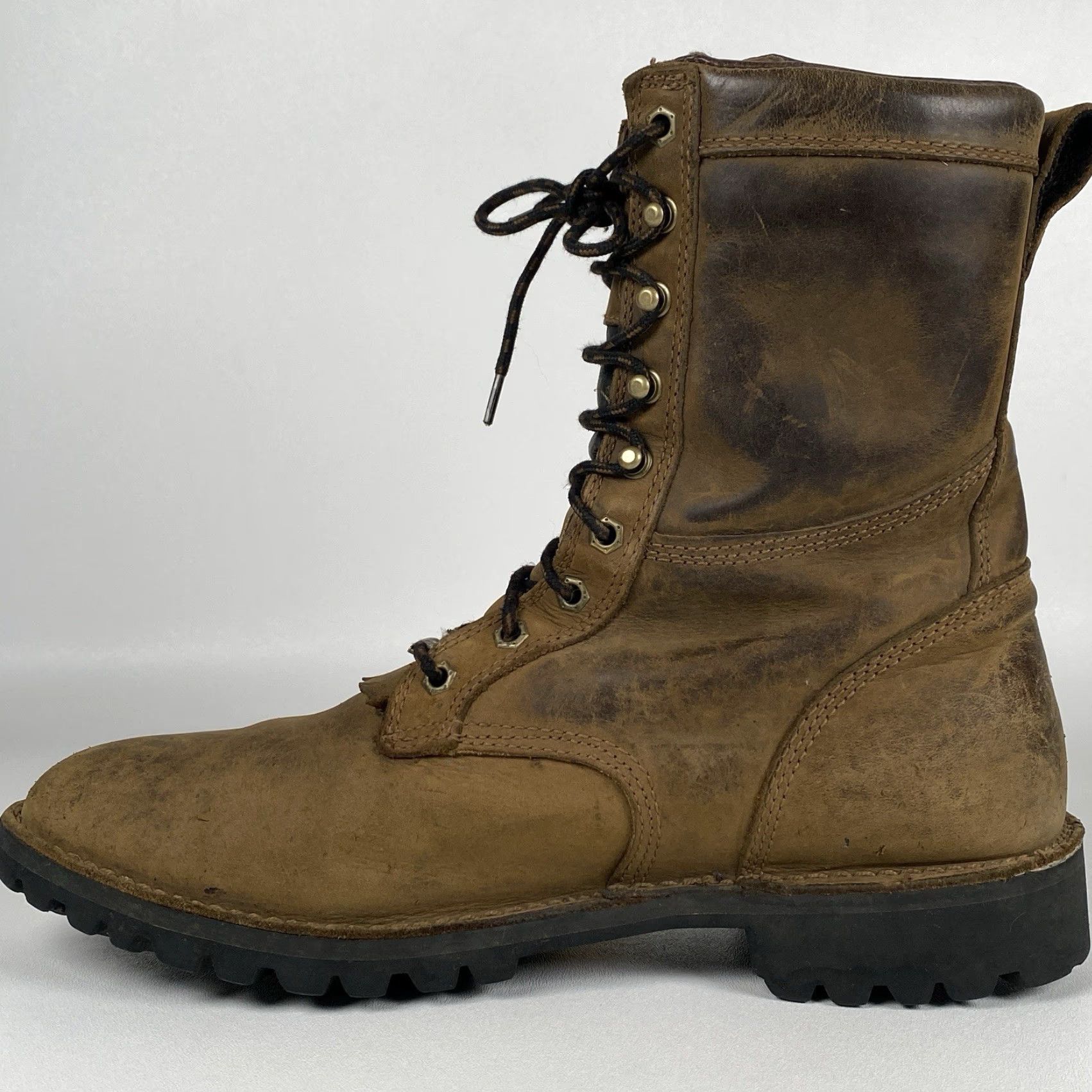 Danner Longhorn Roper GTX St Brown Leather Work Boots Mens 10.5D Leather Upper Cowboy Combat Boots USA Men’s Size 10.5 Brown D Width