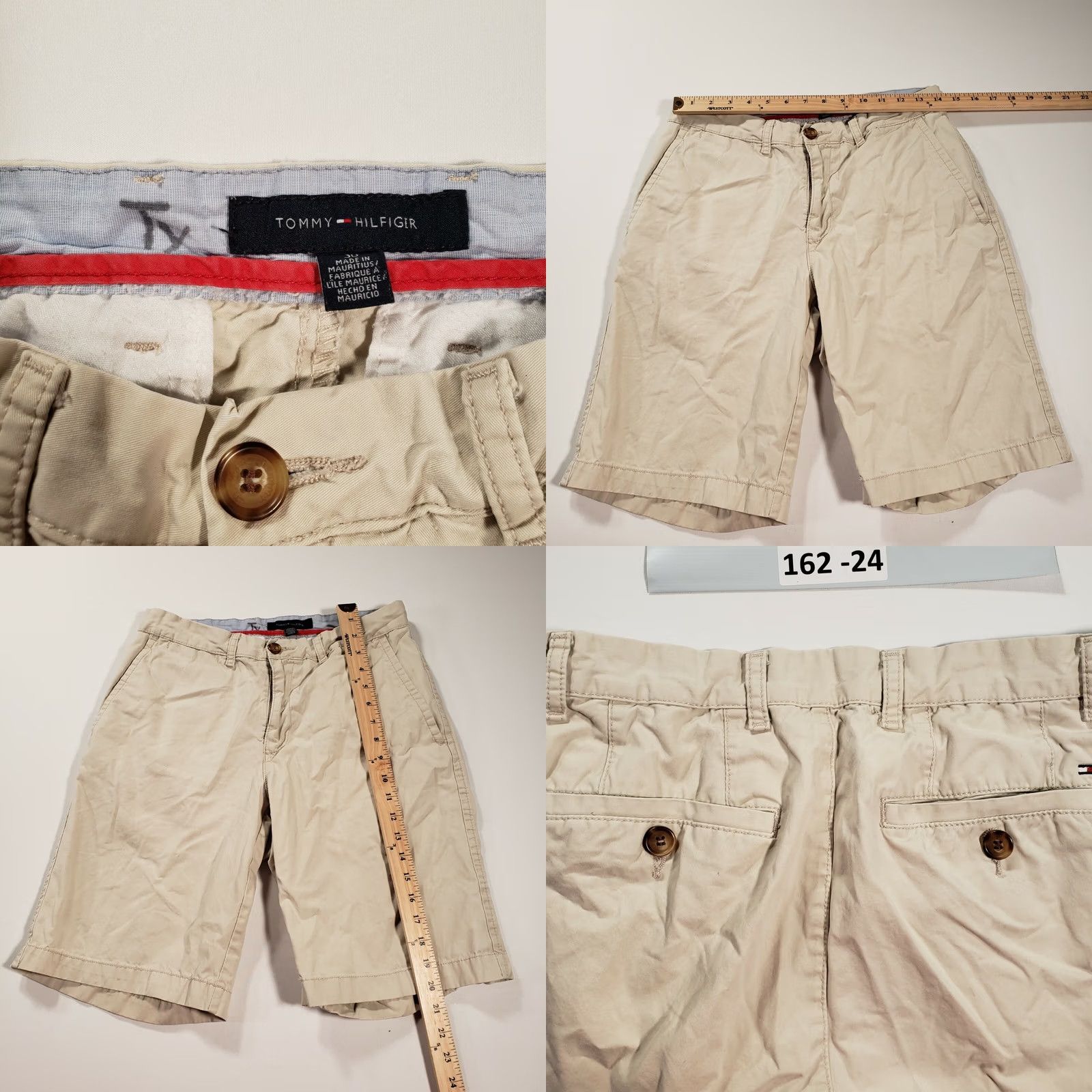 Tommy Hilfiger Tommy Hilfiger Shorts Mens 30 Khaki Chino Mid-Rise Flat Front Zip Closure Size US 28 / EU 44 - 8 Thumbnail