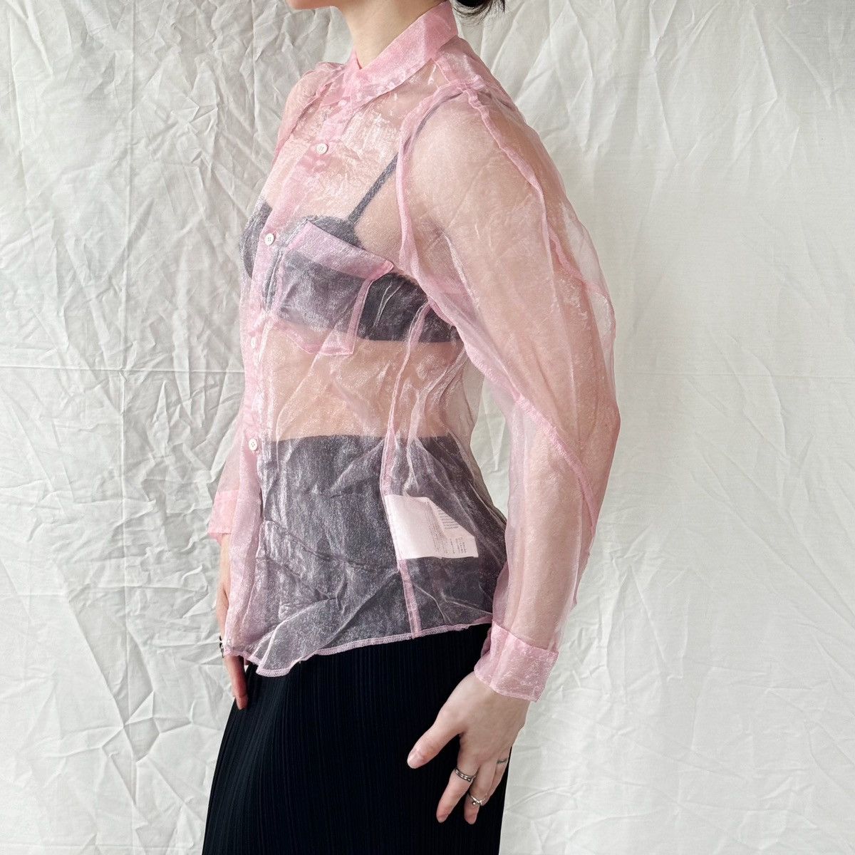Comme des Garcons Comme des Garcons FW 2003 Sheer Pink Button-Up Size S / US 4 / IT 40 - 3 Thumbnail