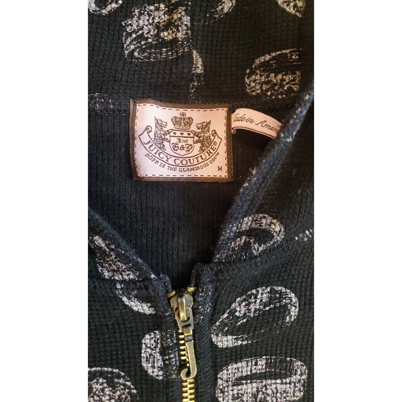Juicy Couture Rare Y2K Vintage Juicy Monogram Diamond Ring Black Hoodie M Size US M / EU 48-50 / 2 - 3 Thumbnail