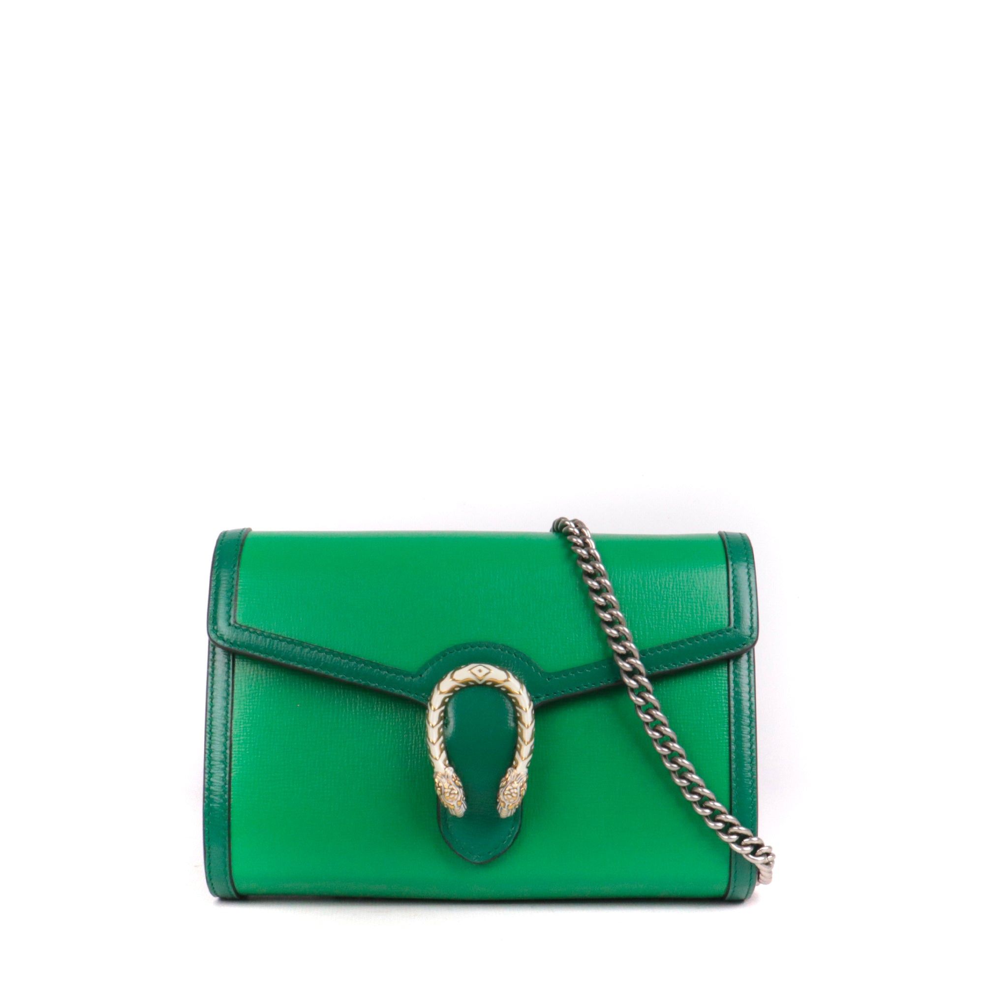 Gucci GUCCI - Gucci Dionysus Wallet On Chain shoulder bag in green leather Size ONE SIZE - 1 Thumbnail