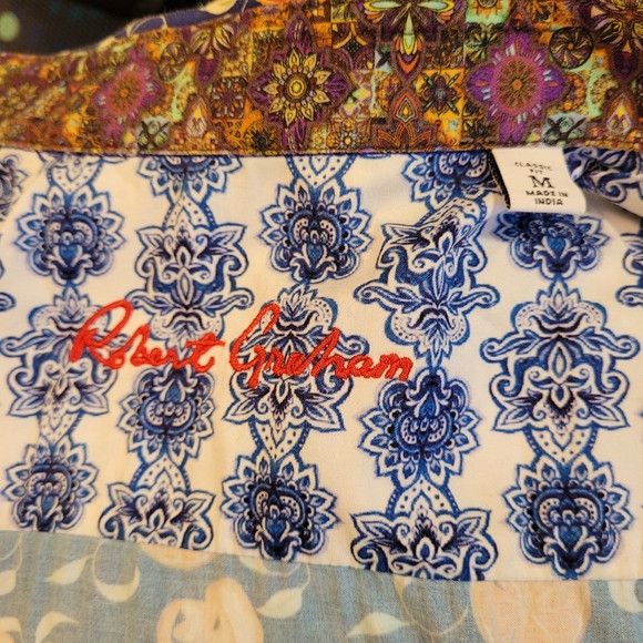Robert Graham Robert Graham Blue Button Down Shirt Sliced Oranges - M Size US M / EU 48-50 / 2 - 8 Thumbnail