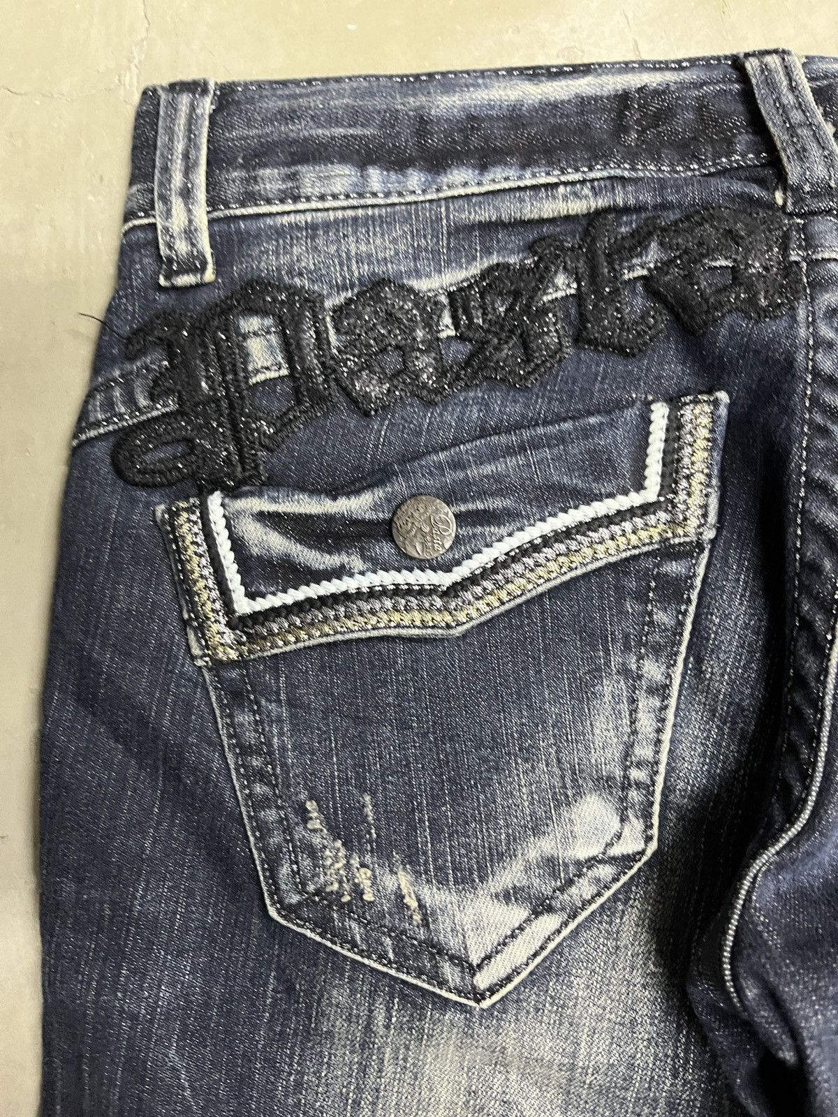 Japanese Brand Japanese Punk Indigo Flare Lightning Wash Pasta Denim Size US 29 - 4 Thumbnail