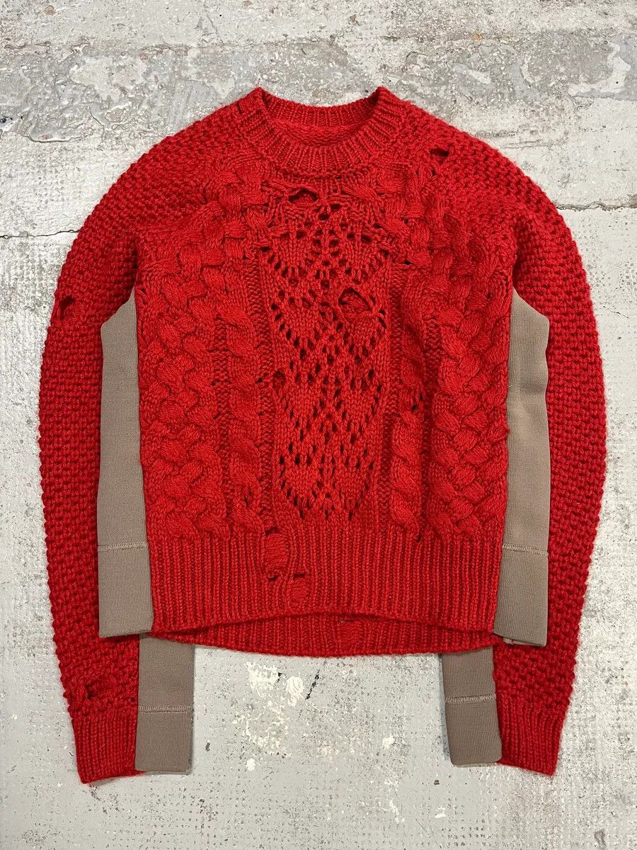 Maison Margiela AW2016 Maison Margiela Deconstructed Perforated Red Sweater Size XS / US 0-2 / IT 36-38 - 4 Thumbnail