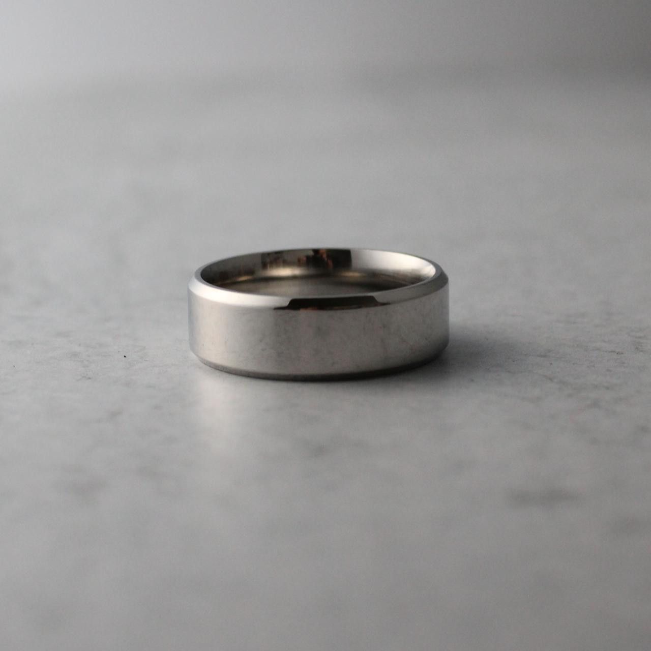 Jewelry Silver 8mm Band Ring size 12 Stainless Steel Size ONE SIZE - 2 Thumbnail