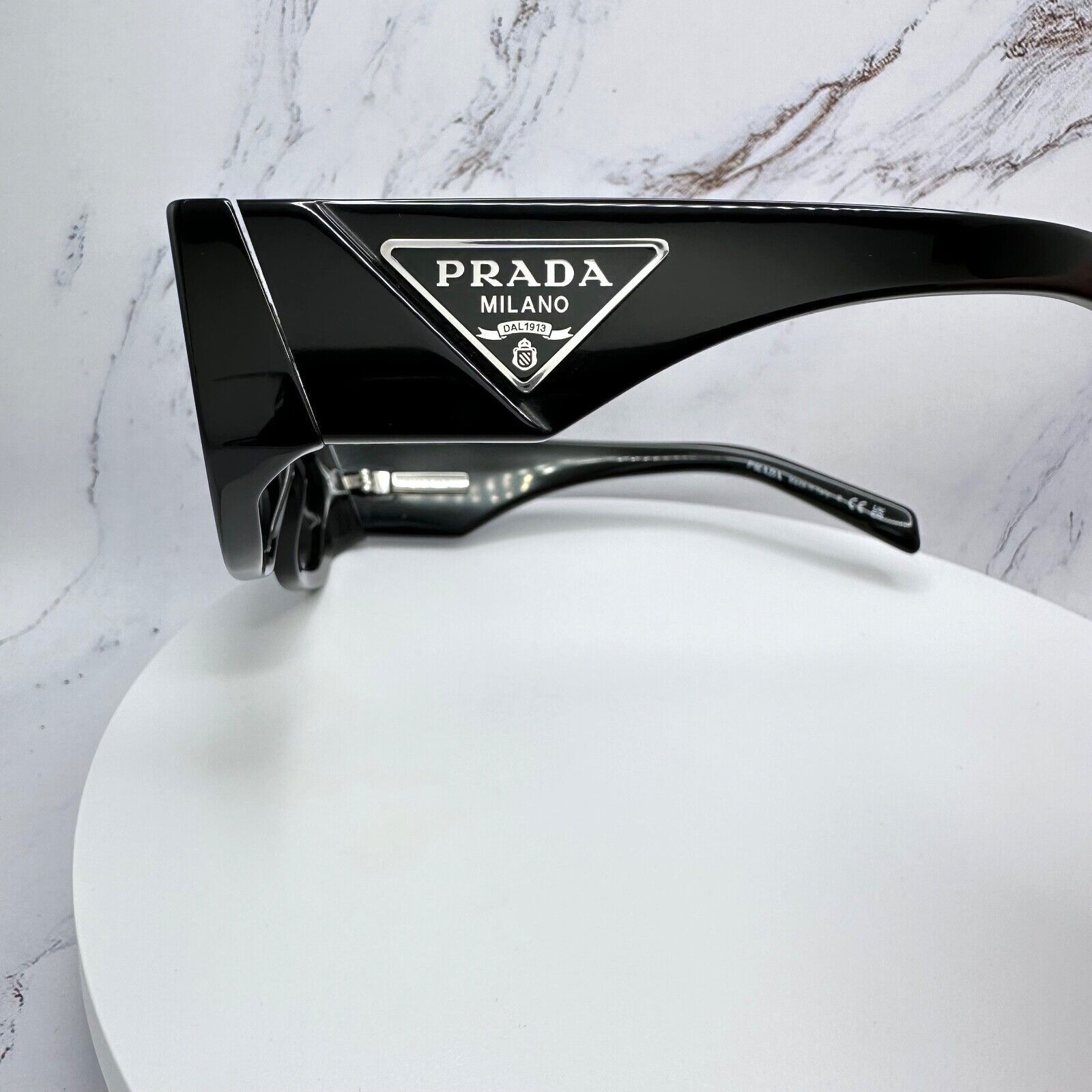 Prada NEW PRADA Sunglasses Black Square Rectangle Plaque Logo Size ONE SIZE - 14 Thumbnail