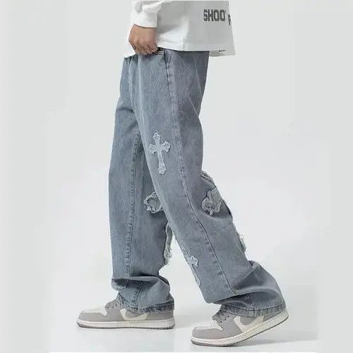 Japanese Brand × Vintage Streetwear Hip Hop Low Rise Baggy Jeans Size US 35 - 2 Thumbnail
