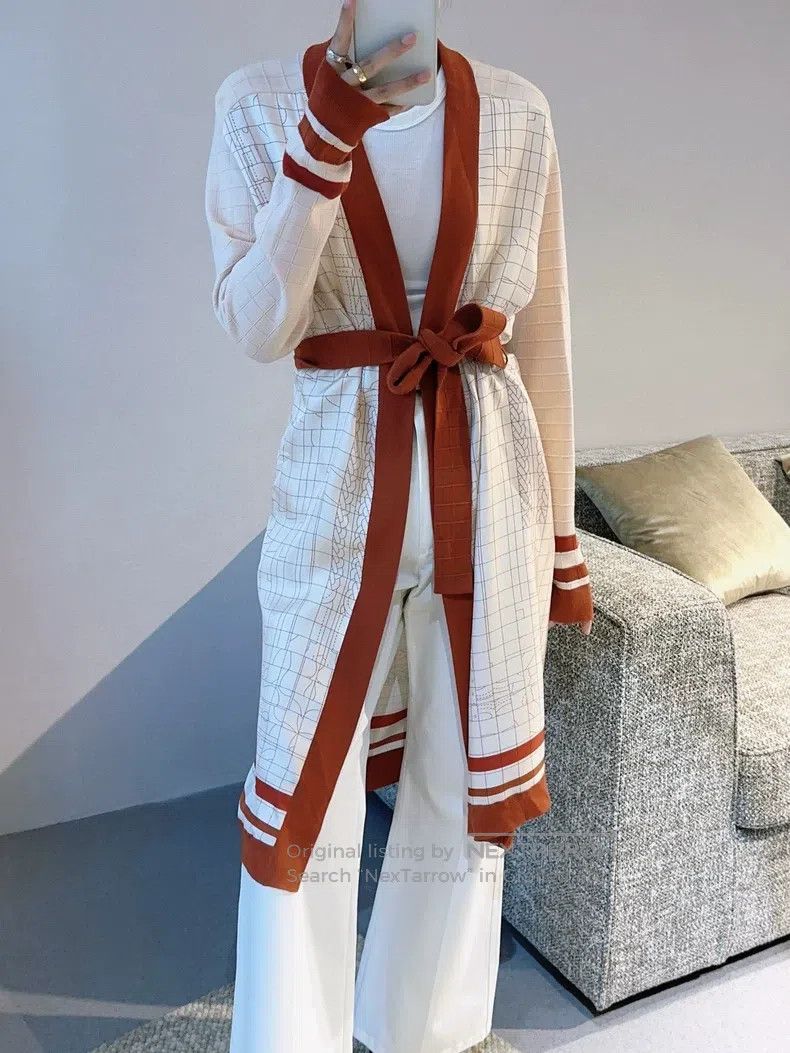 Hermes Hermes 25 Spring/Summer pattern print belt Kaftan dress Size XS / US 0-2 / IT 36-38 - 5 Thumbnail
