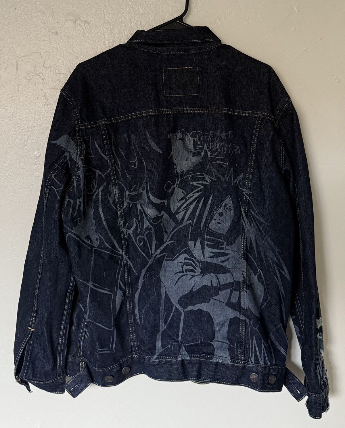 Japanese Brand Laser Etched Naruto Jean Jacket Size US XL / EU 56 / 4 - 2 Thumbnail