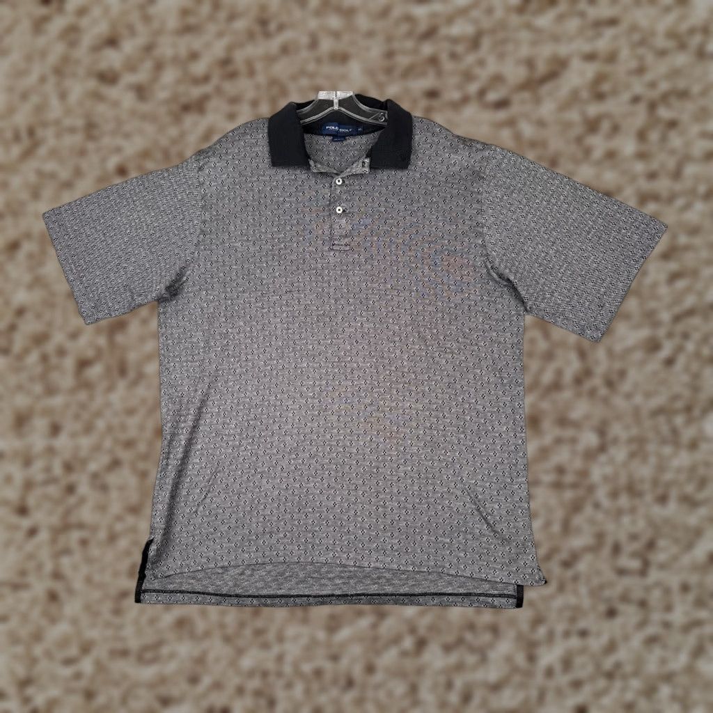 Ralph Lauren Polo Golf Ralph Lauren Shirt Men Extra Large Gray Diamond Geometric 100% Cotton Size US XL / EU 56 / 4 - 1 Thumbnail