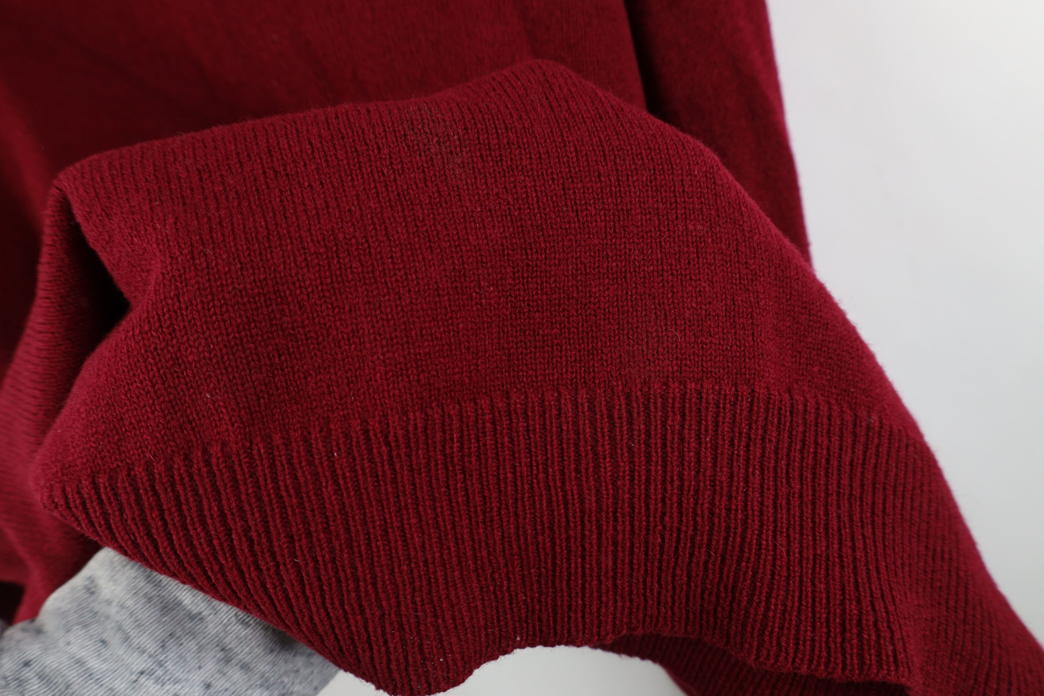 L.L. Bean Vintage 70s LL Bean Lambswool Knit V-Neck Sweater Red USA Size US XL / EU 56 / 4 - 4 Thumbnail