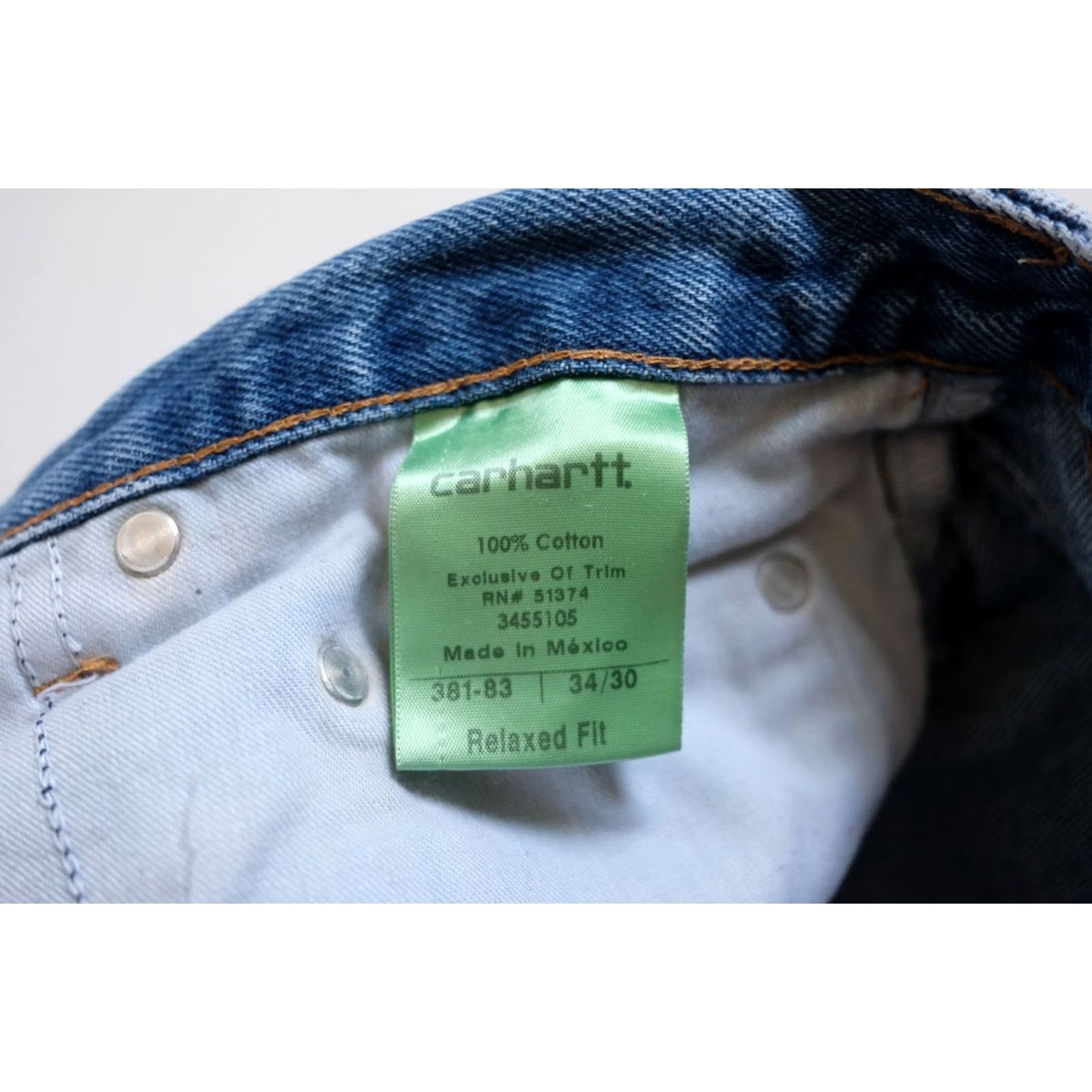 Carhartt VINTAGE Carhartt Jeans 34x30 Denim 100% Cotton Blue Distressed Retro Workwear Size US 34 / EU 50 - 7 Thumbnail