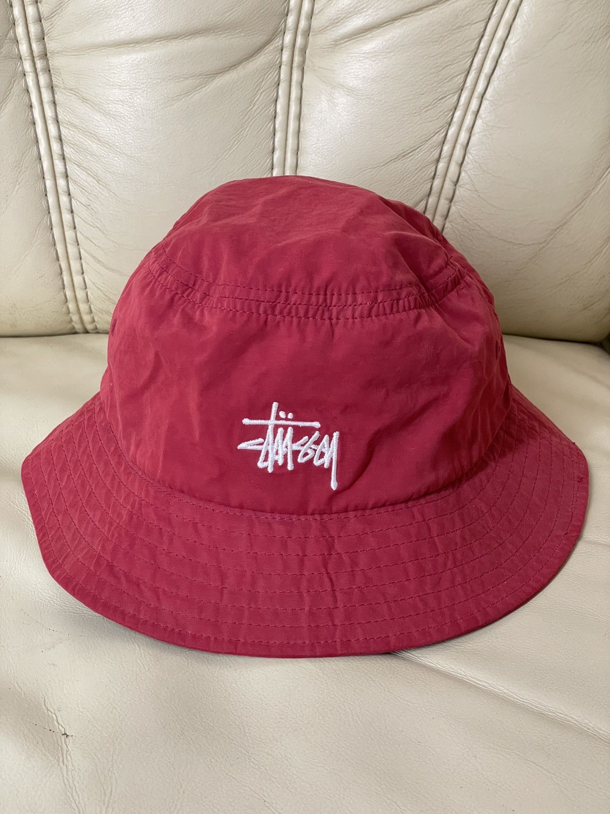 Stussy Stussy Red Nylon Bucket Hat Cap panama Size ONE SIZE - 1 Thumbnail