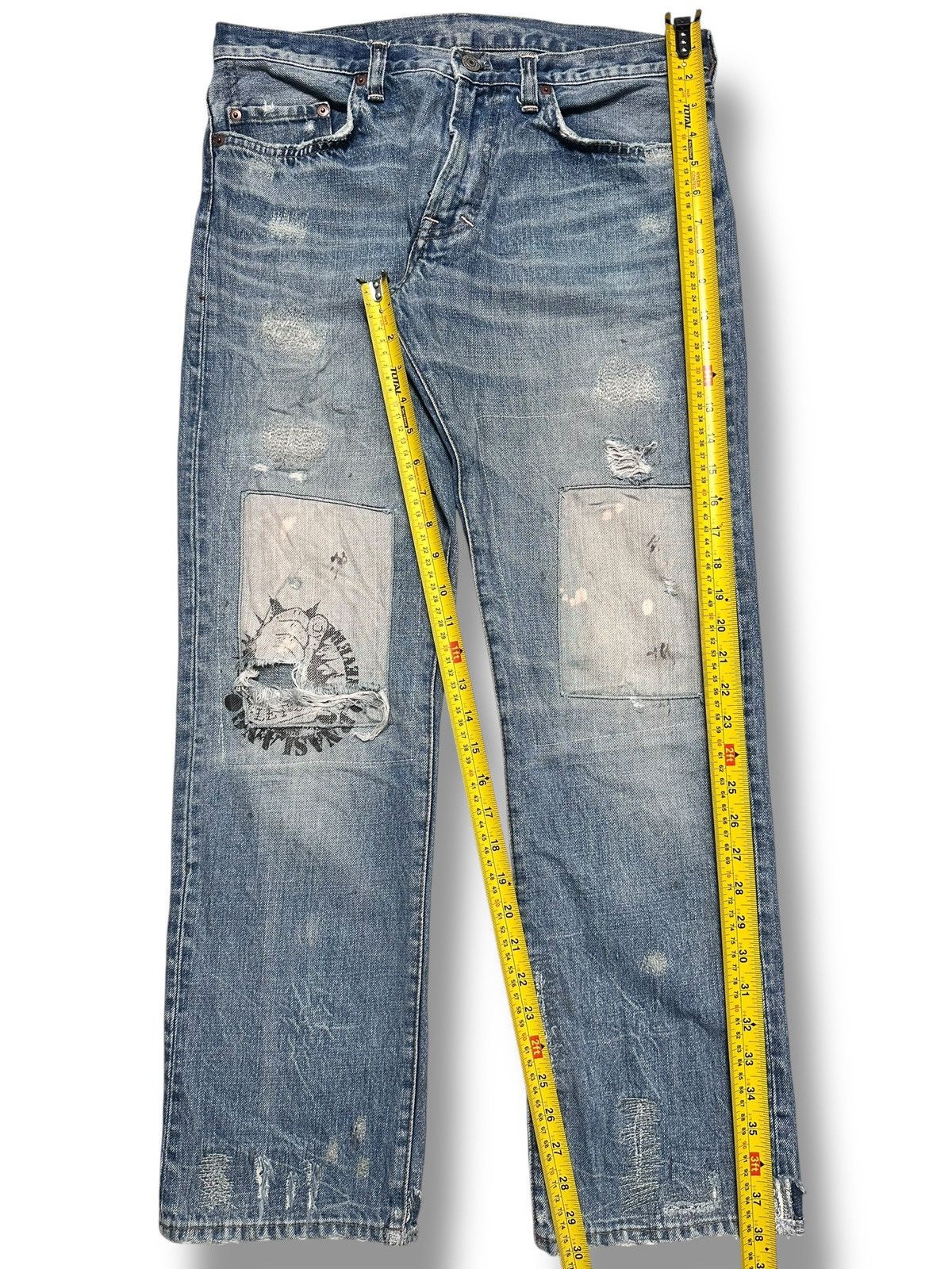 Vintage RNA Jeans Hardcore We're From Slang Distressed Patches Faded Size US 33 - 18 Thumbnail