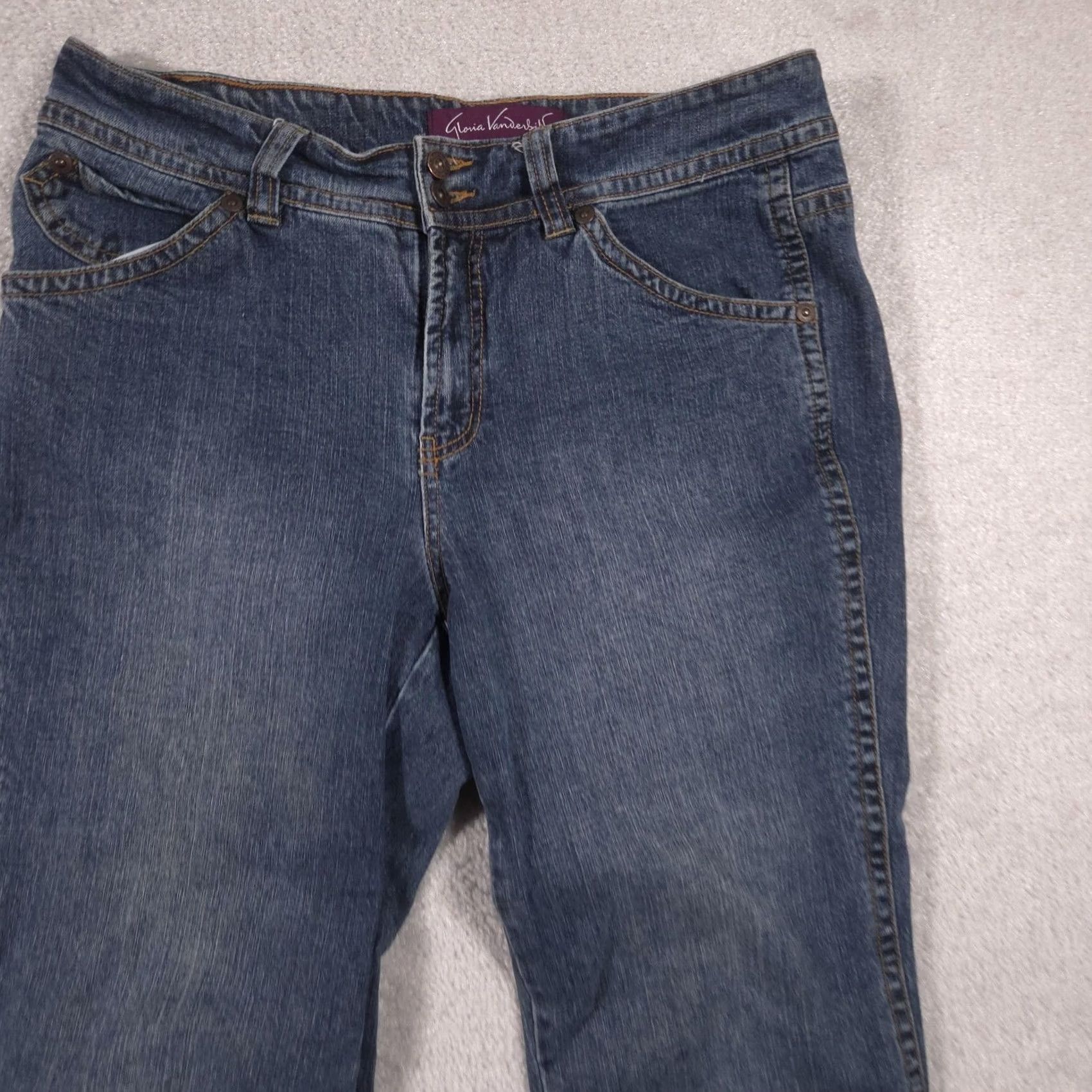 Gloria Vanderbilt Gloria Vanderbilt Jeans Womens 10 Blue Medium Wash Mid Rise Straight Stretch Jeans Womens 10 Blue Medium Wash Mid Rise Straight Stretch Size 32" / US 10 / IT 46 - 4 Thumbnail