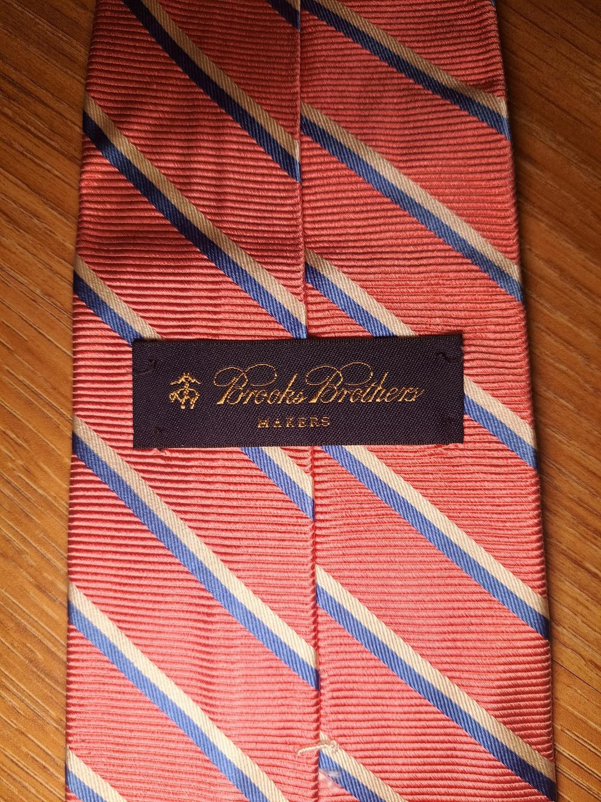 Brooks Brothers Brooks Brothers Silk Tie Pink Striped Repp Wide Size ONE SIZE - 2 Thumbnail