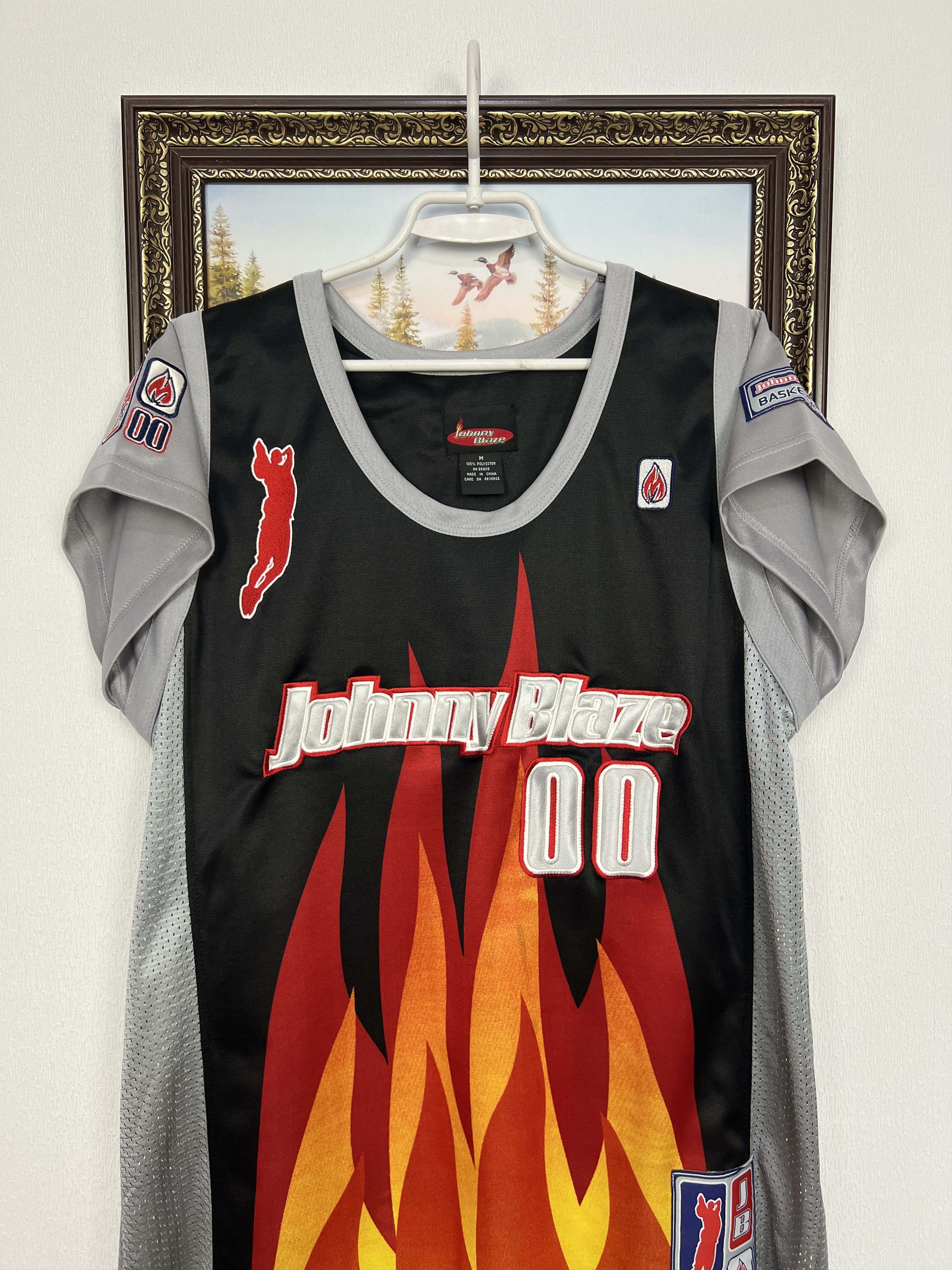 Vintage Vintage Johnny Blaze Embroidered Basketball Logo Jersey Burn Size US M / EU 48-50 / 2 - 2 Thumbnail