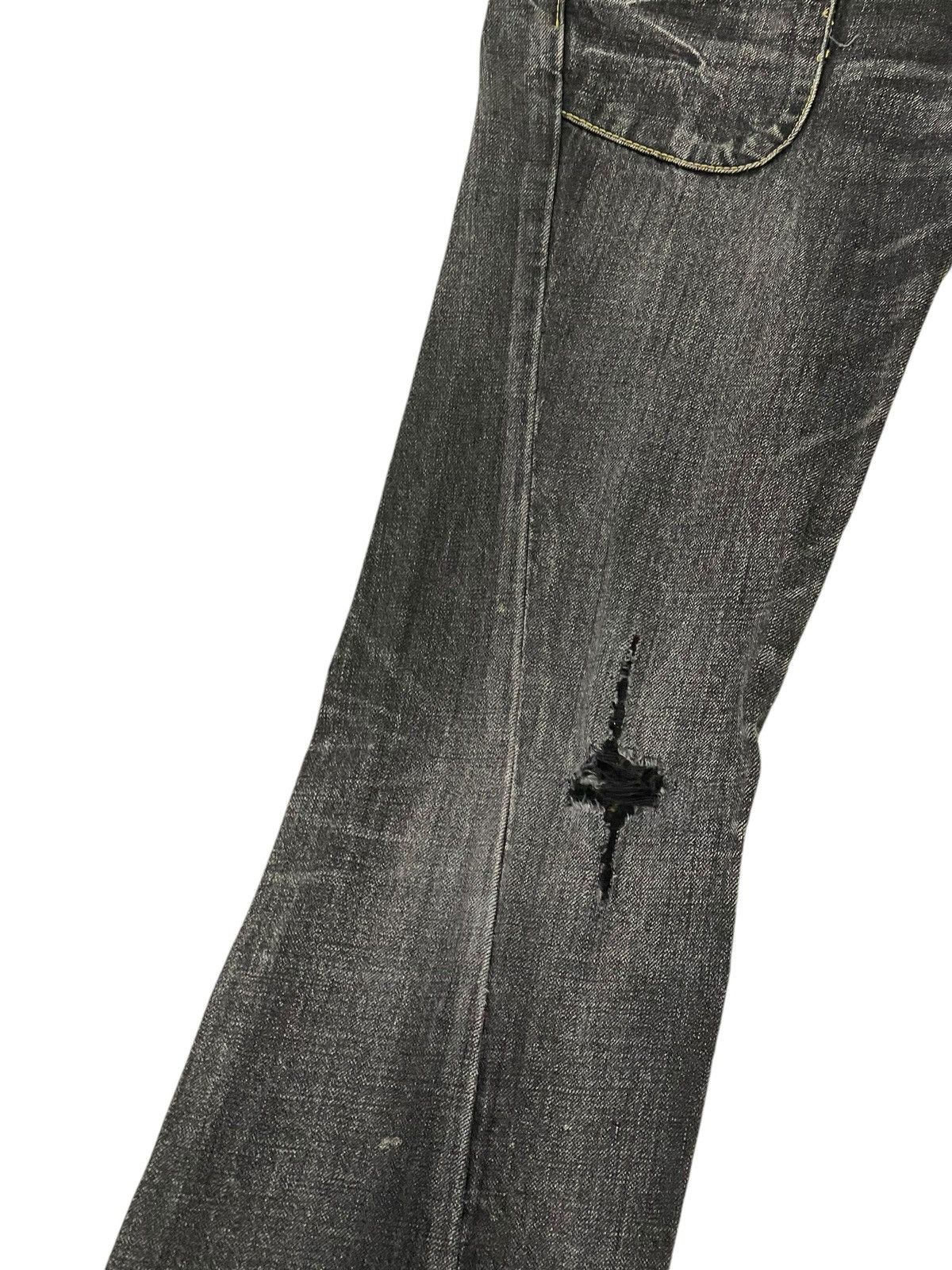 Japanese Brand Flare Jeans Lee Japan Faded Distress Boot Cut 8🟦9 Size US 30 / EU 46 - 6 Thumbnail